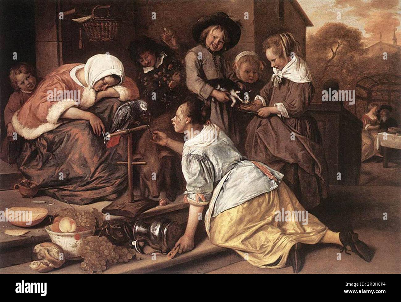 Effects of Intemperance 1665 by Jan Steen Stock Photo