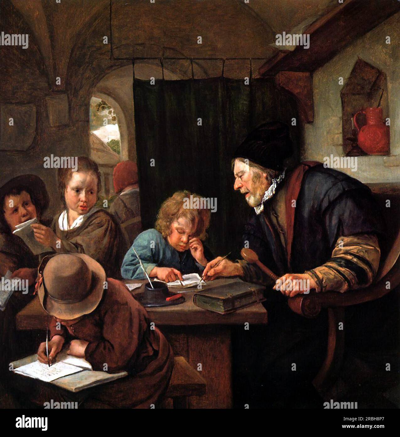 School teacher 1668 by Jan Steen Stock Photo