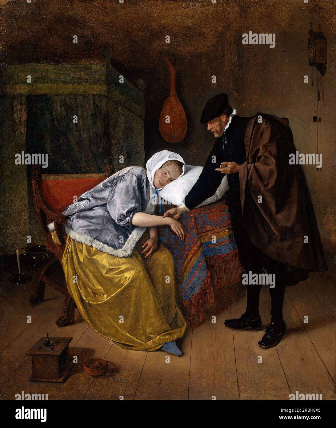 Sick woman 1665 by Jan Steen Stock Photo