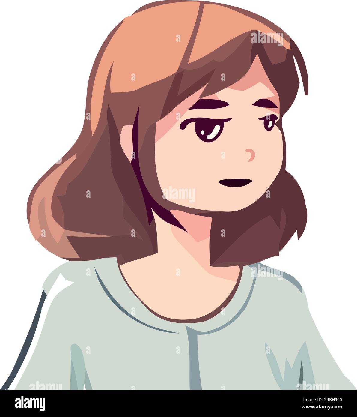 Cute vector portrait of young adult woman Stock Vector Image & Art - Alamy