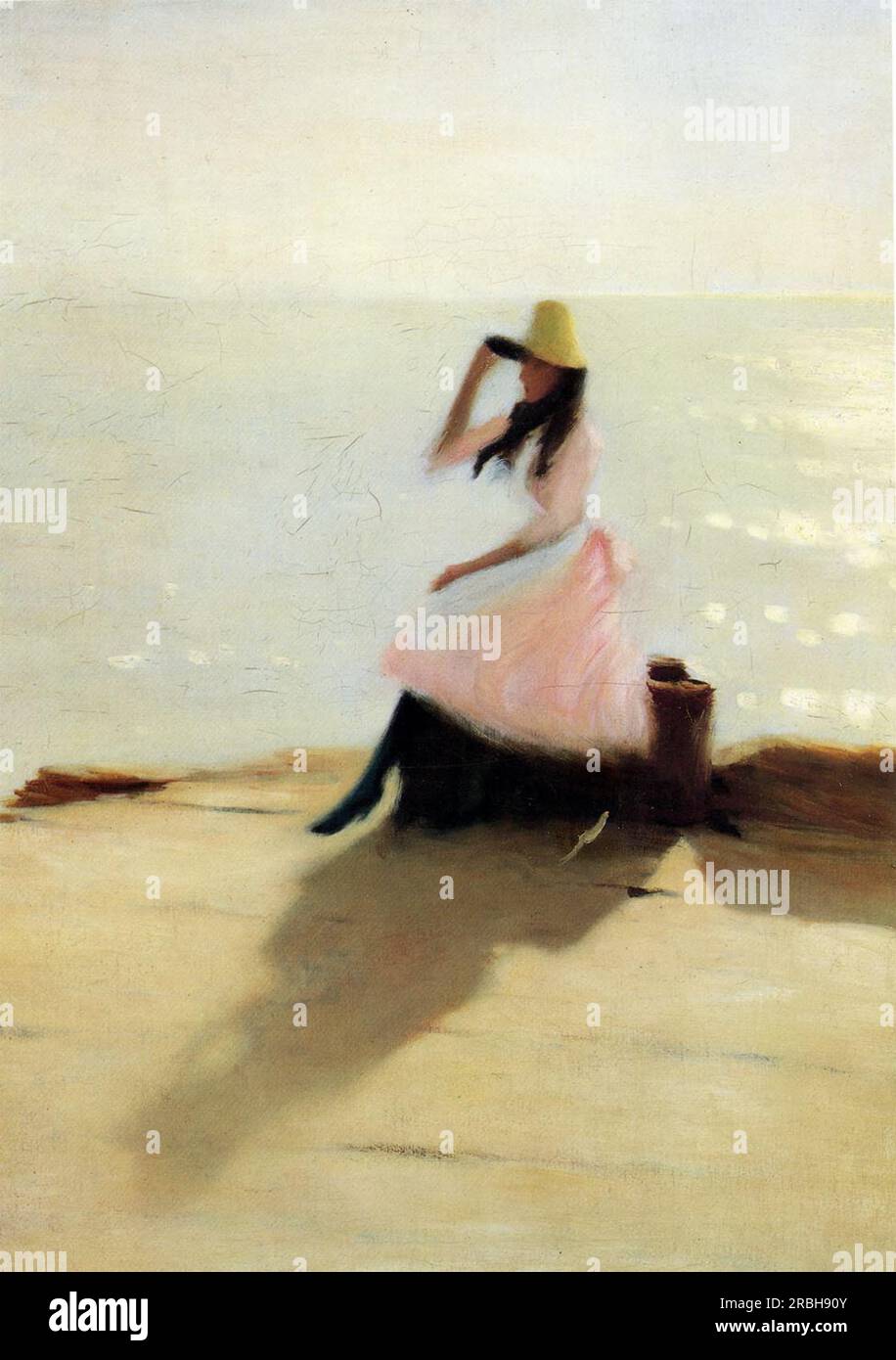 Young Woman at the Beach by Philip Wilson Steer Stock Photo