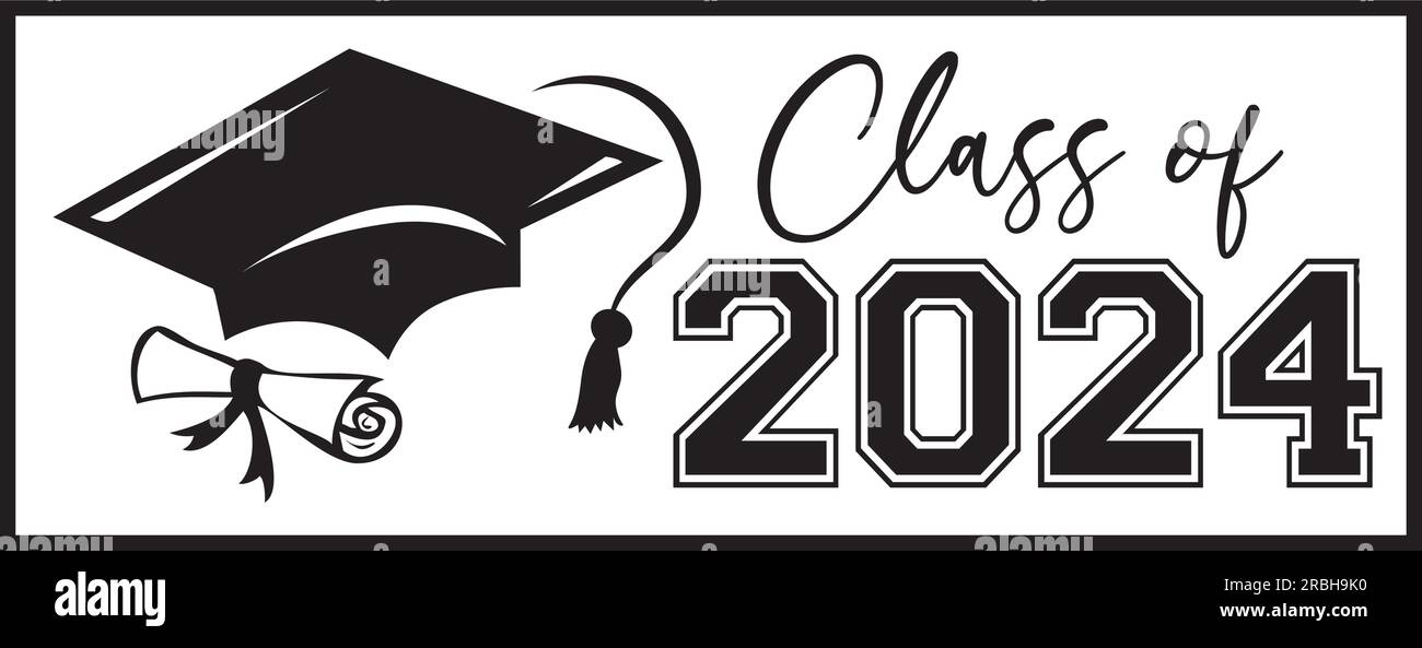Class of 2025 Banner with Diploma and Graduation Cap Stock Vector Image
