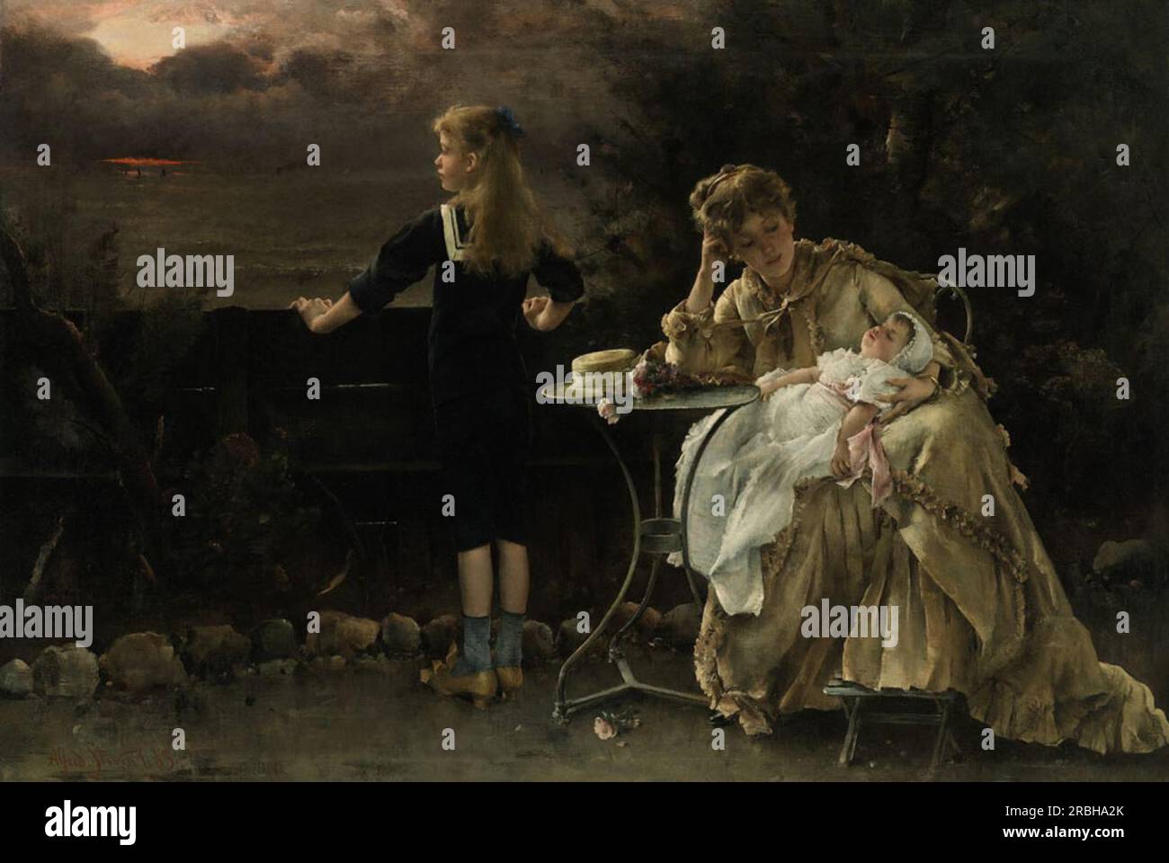 Mother and Children 1887 by Alfred Stevens Stock Photo