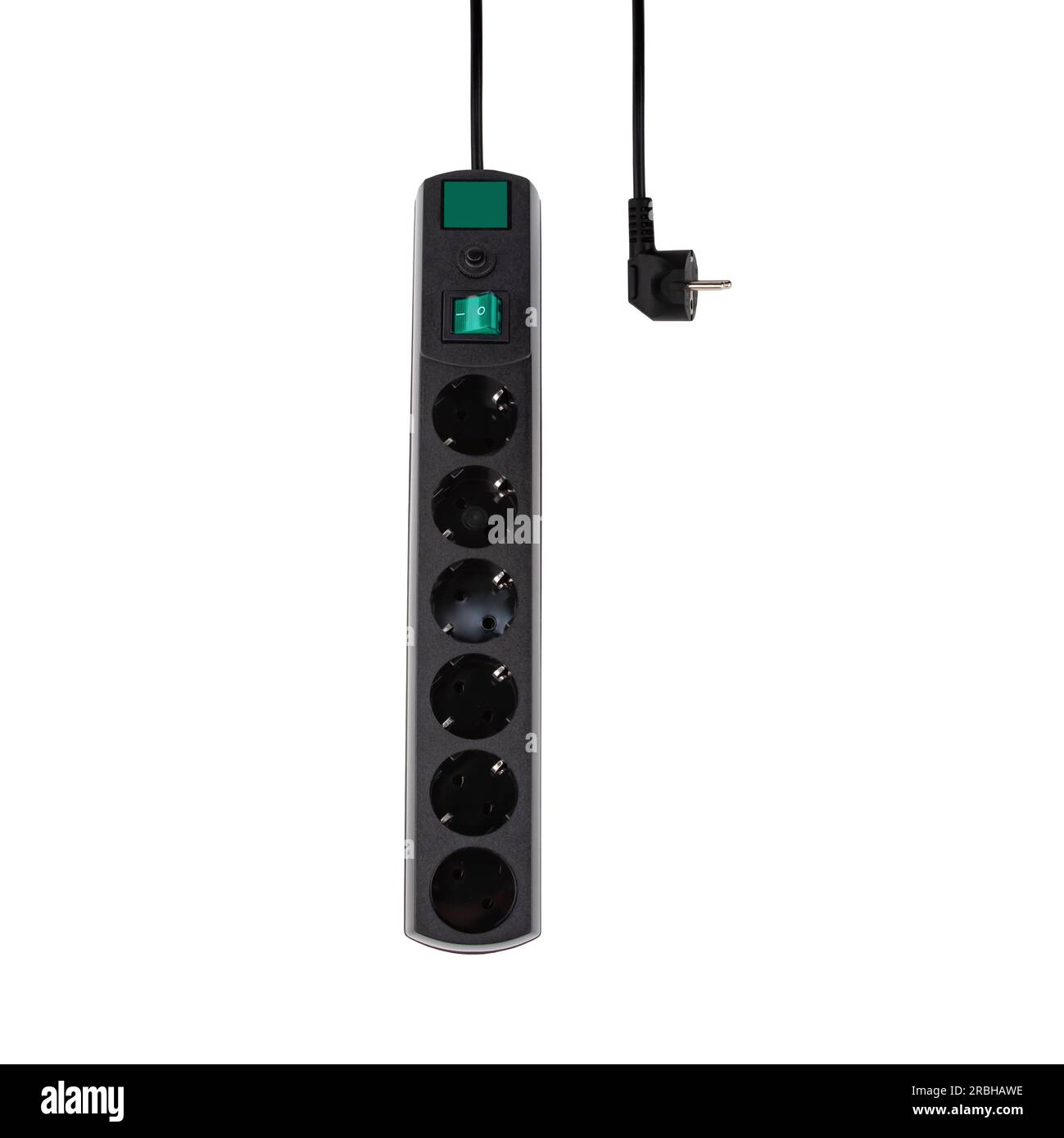 Black Extension cable cord isolated on white background with clipping