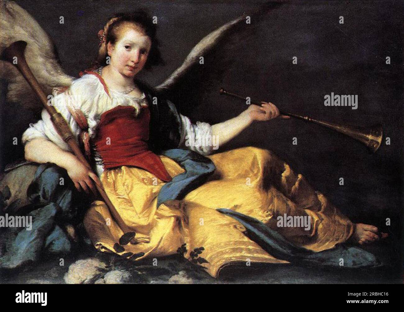 A Personification of Fame 1636 by Bernardo Strozzi Stock Photo
