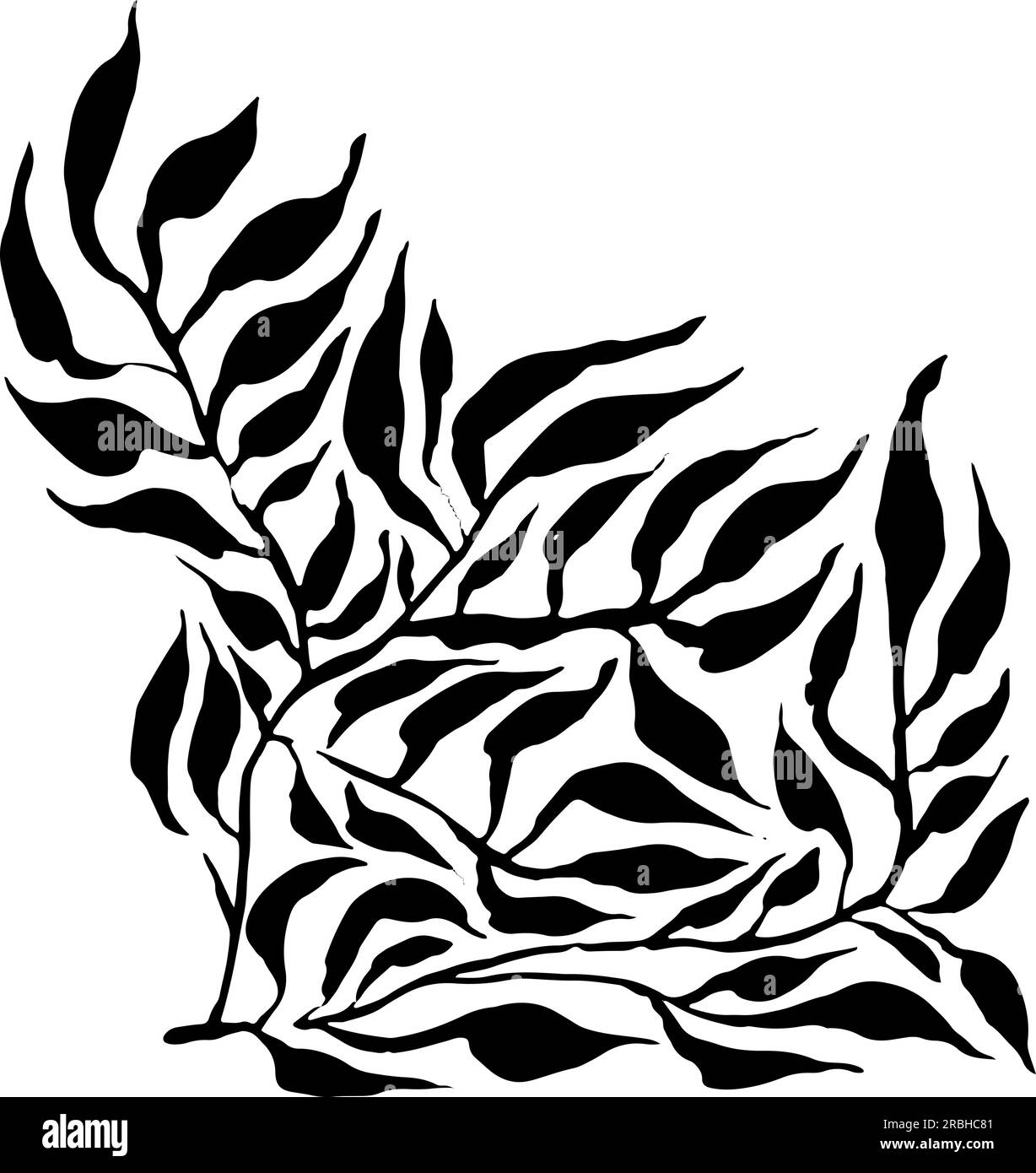 artwork-brush-palm-tree-leaf-silhouette-stock-vector-image-art-alamy
