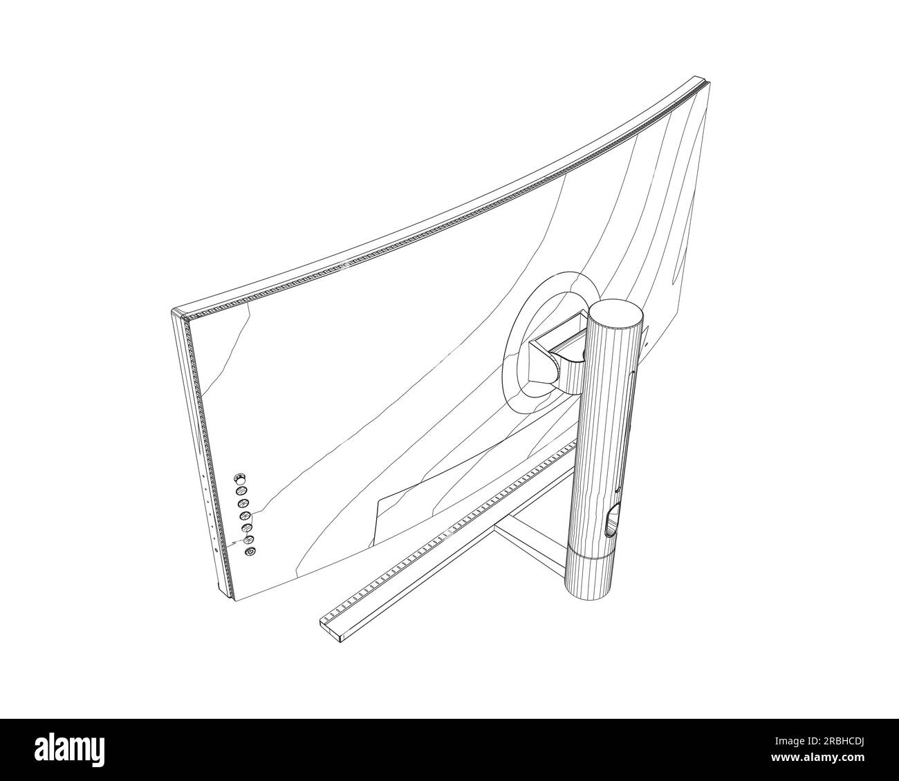 Outline of modern thin frame display computer monitor vector