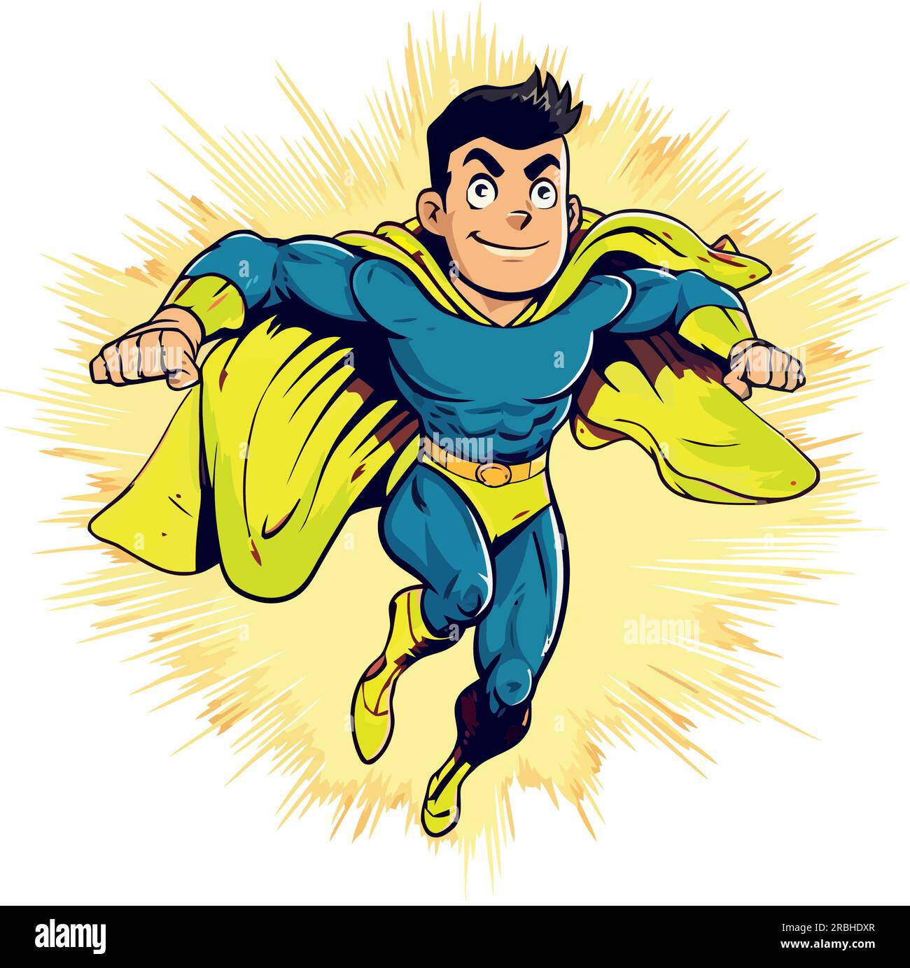 Muscular heroes flying with strength and speed Stock Vector Image & Art