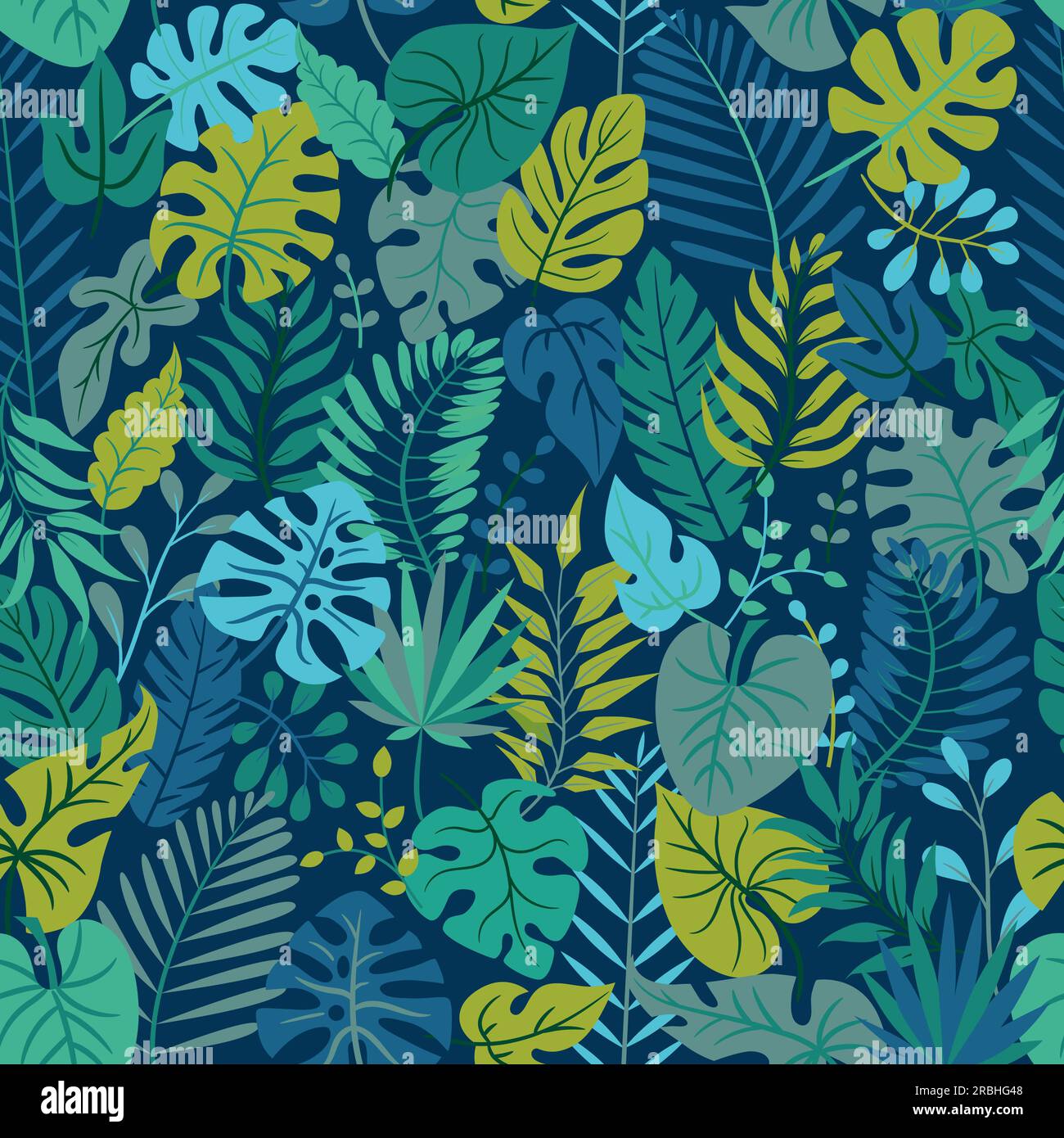 Pattern With Beautiful Tropical Leaves Stock Vector Image And Art Alamy 
