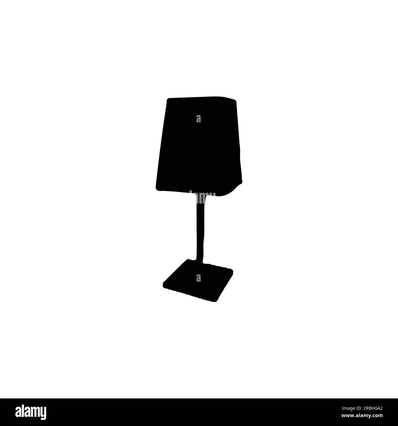 Table light silhouette, lamps Flat style vector illustration. Black