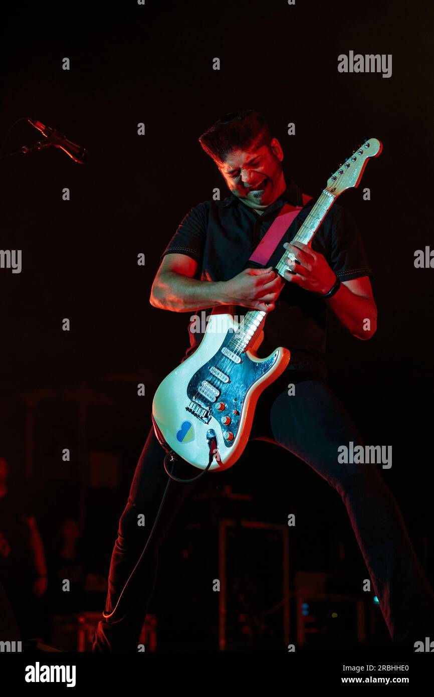 Guitarist Ian D'Sa of Canadian punk rock band Billy Talent performs on