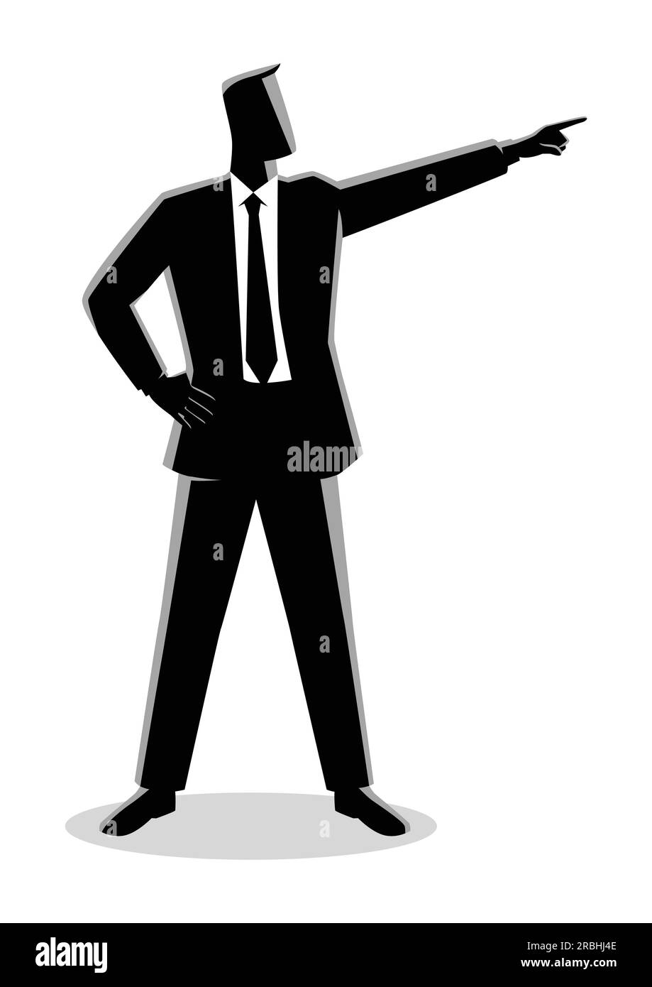 Business concept illustration of a businessman pointing finger Stock Vector