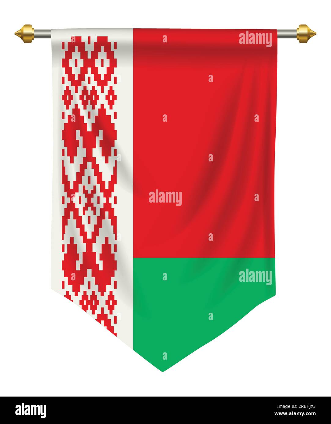 Belarus flag or pennant isolated on white Stock Vector