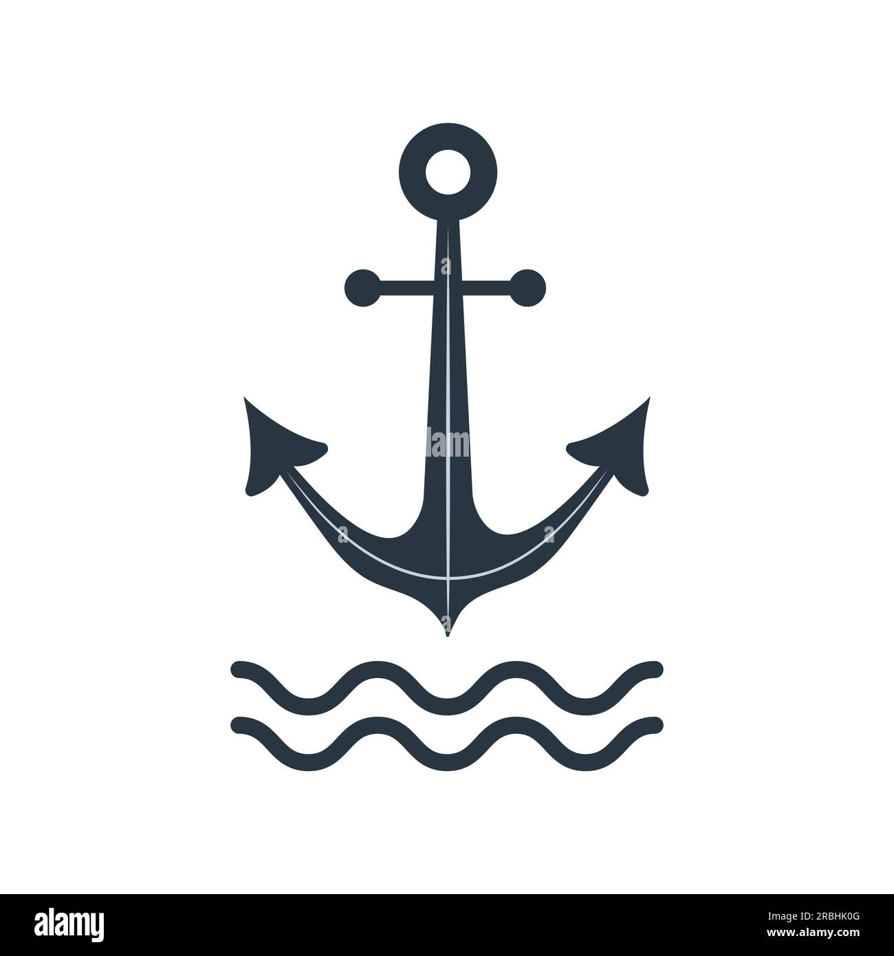 Anchor icon isolated on white background. Marine logo. Nautical symbol.  Vector illustration in flat style Stock Vector Image & Art - Alamy