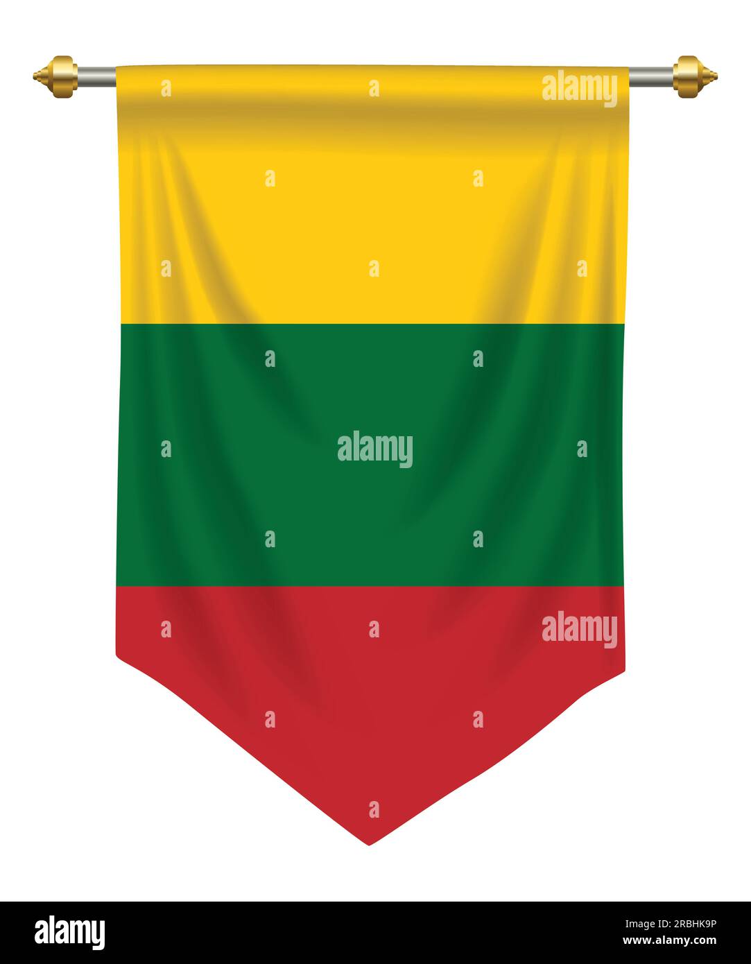 Lithuania flag or pennant isolated on white Stock Vector