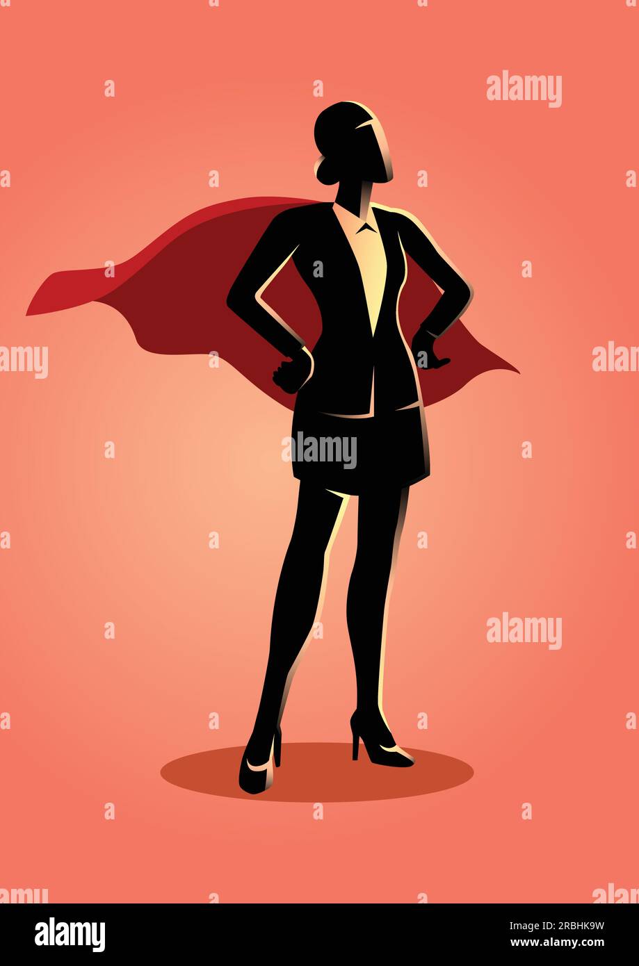 Business concept illustration of a super businesswoman Stock Vector ...