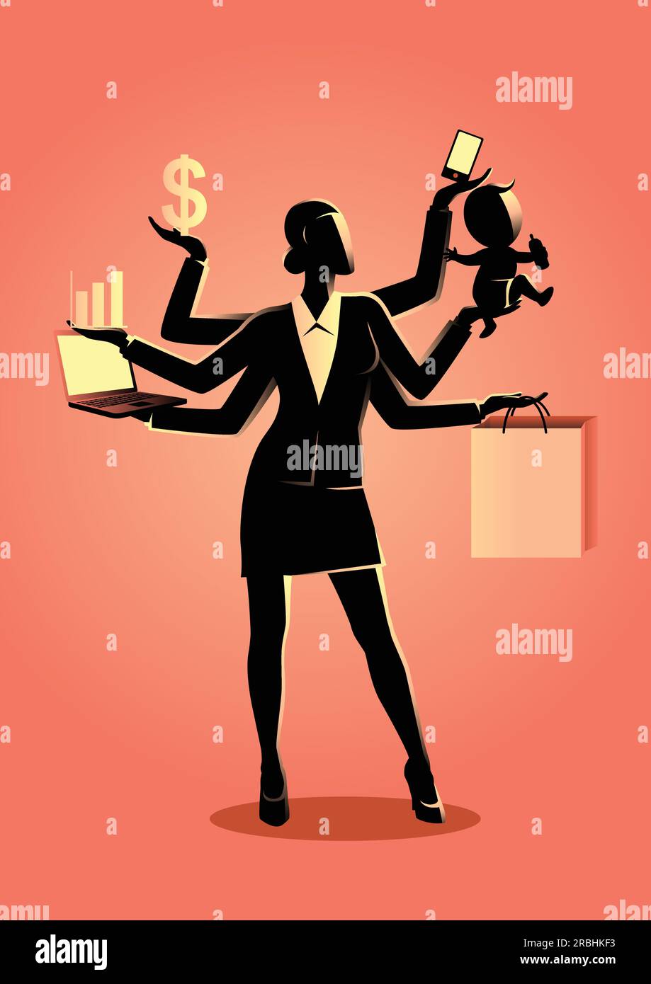 Mom multitasking Stock Vector Images - Alamy