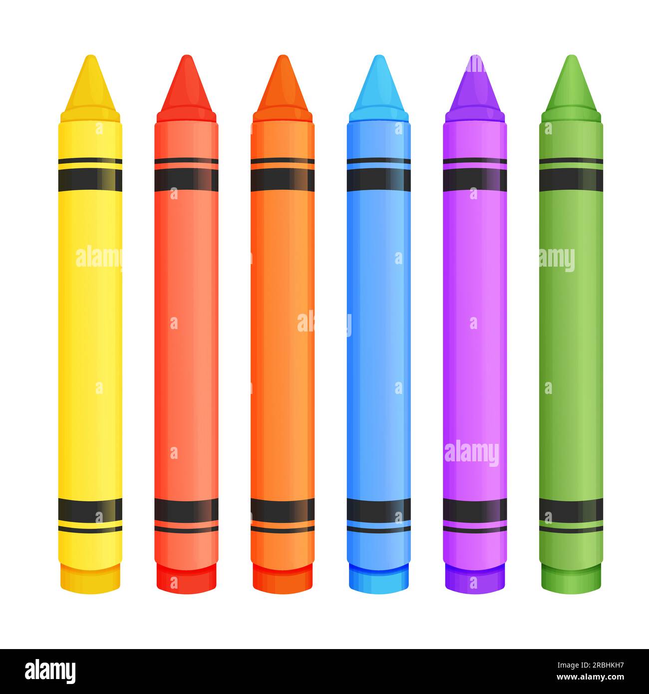Wax crayons set in cartoon style isolated on white background. Preschool  palette, pencils for education. Vector illustration Stock Vector Image &  Art - Alamy