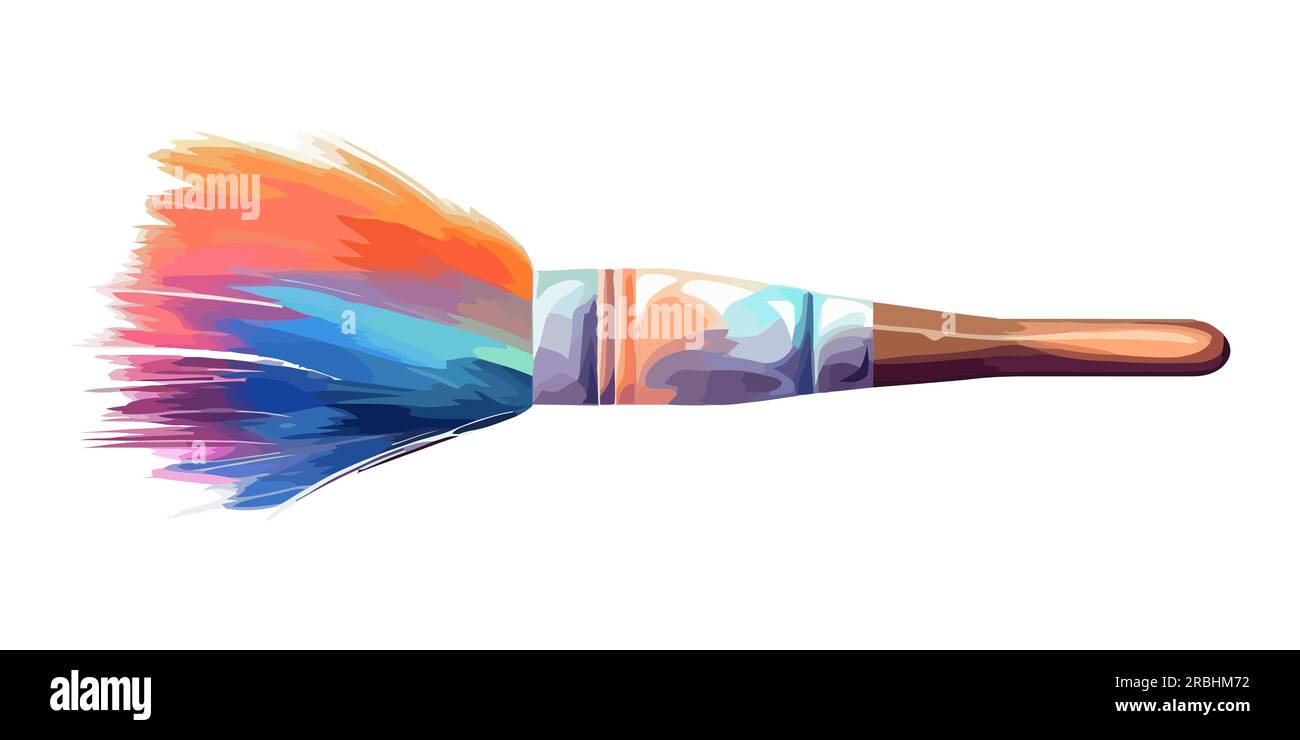Colorful paintbrush image. Paintbrush on white background. Vector