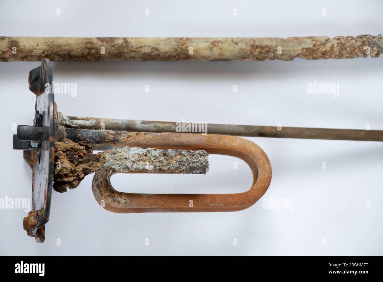 heating ten from a water heater after 8 years of operation broken on a