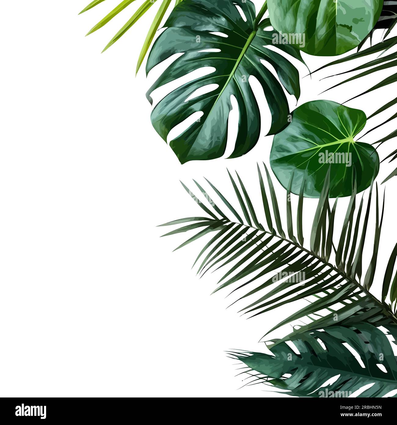 Tropical palm leaves, jungle leaf seamless vector floral pattern ...