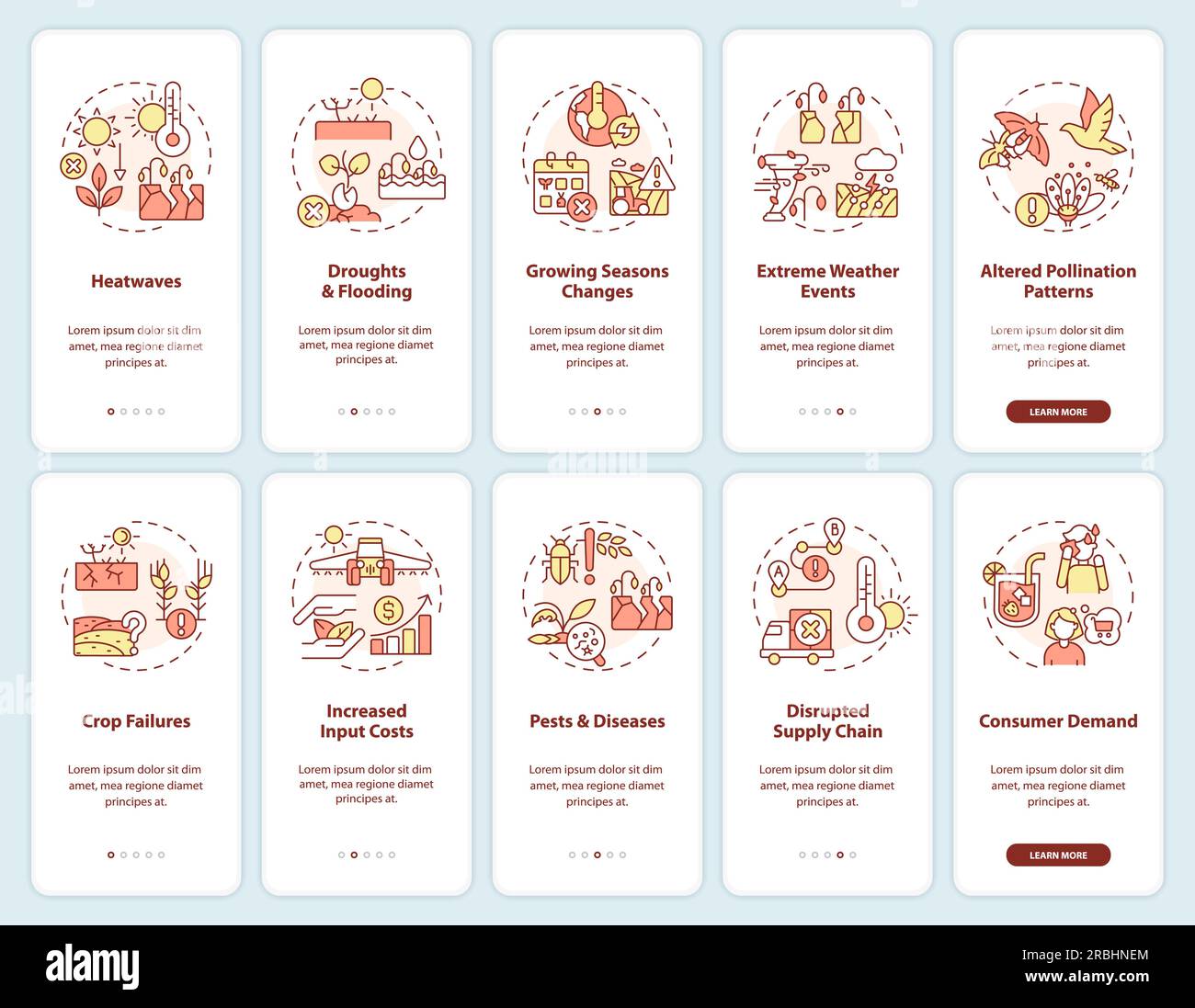 Walkthrough heatflation with linear icons Stock Vector Image & Art - Alamy