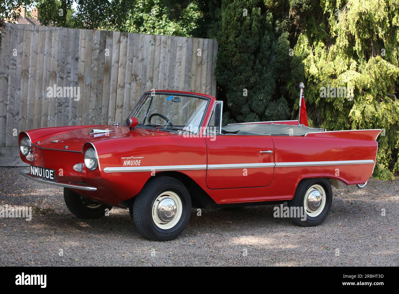 A red Amphicar Stock Photo