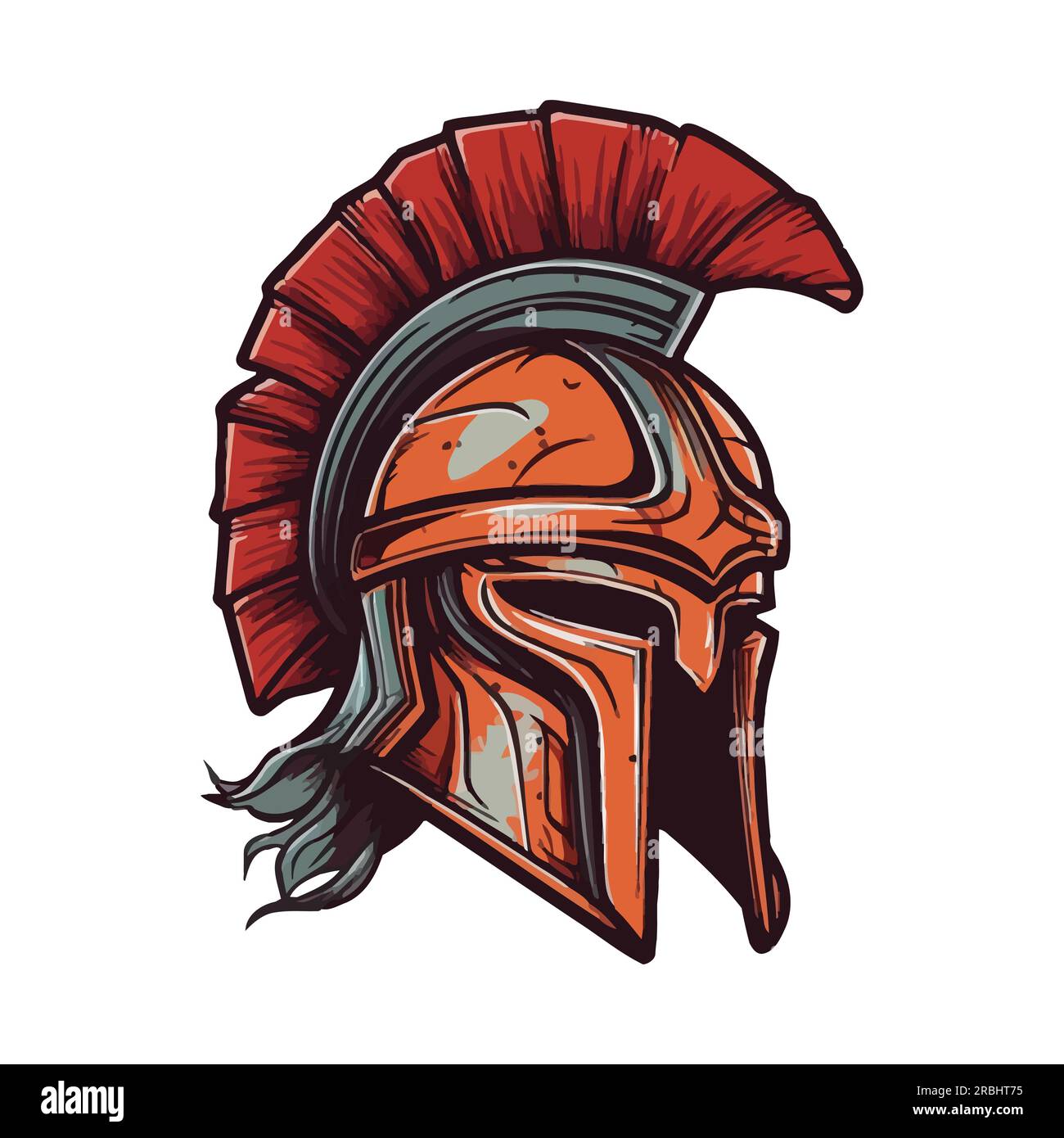Knight warrior helmet. Armor of soldier or gladiator. Vector