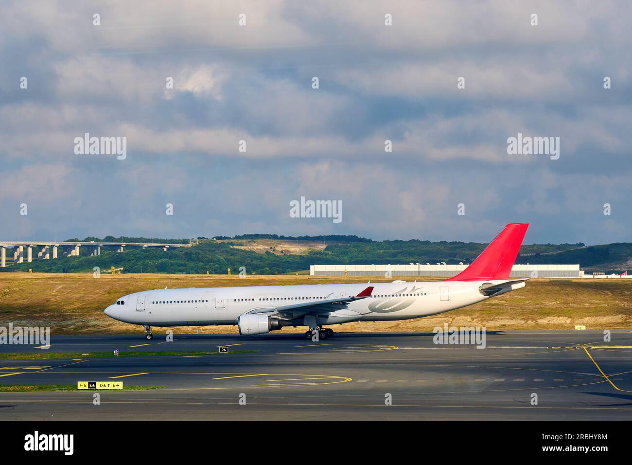 passenger plane is parked at the airport Stock Photo - Alamy