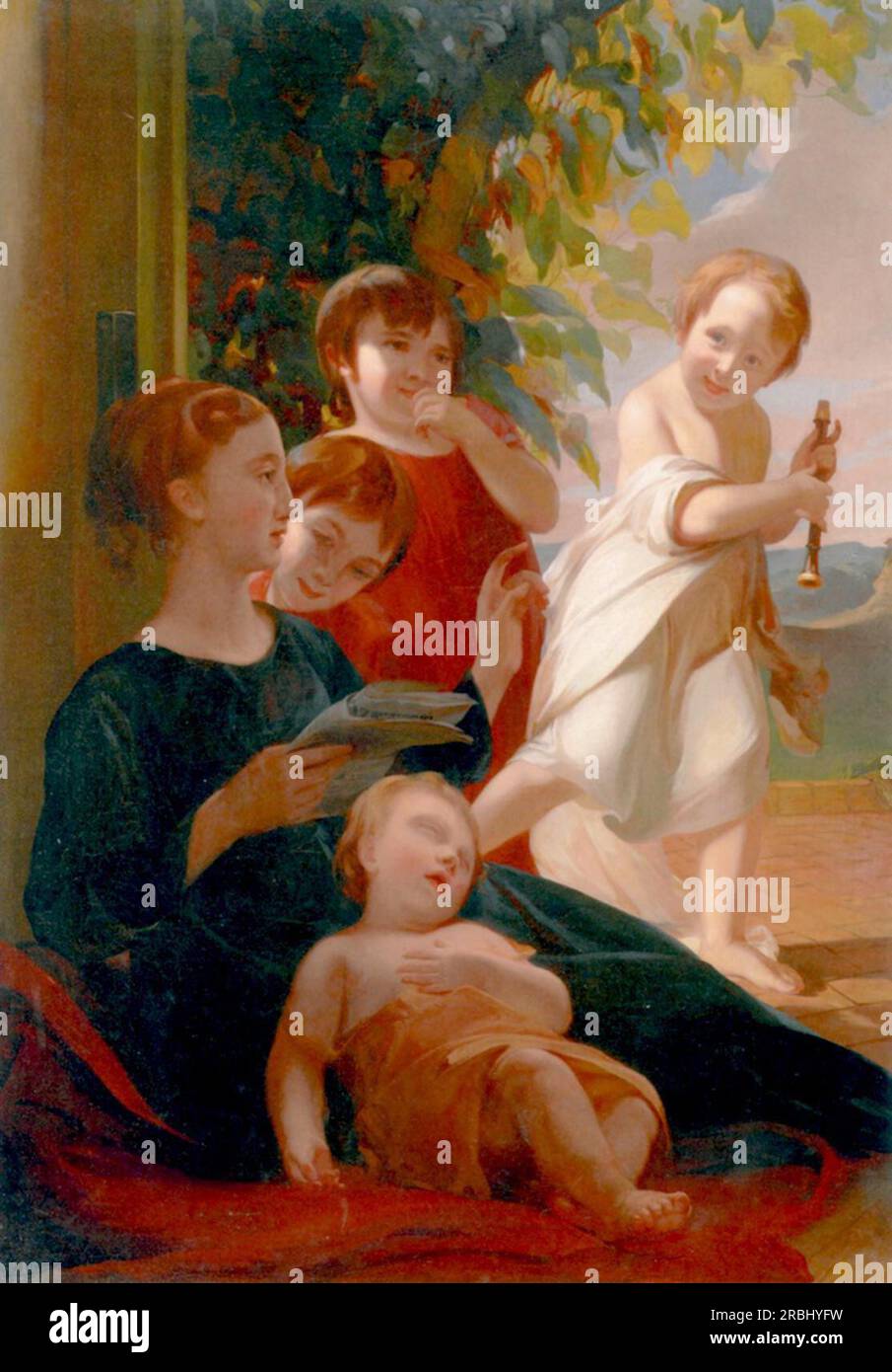 The Sully Children (Jane, Blanche, Ellen Oldmixon, Rosalie Kemble and Alfred) 1824 by Thomas Sully Stock Photo