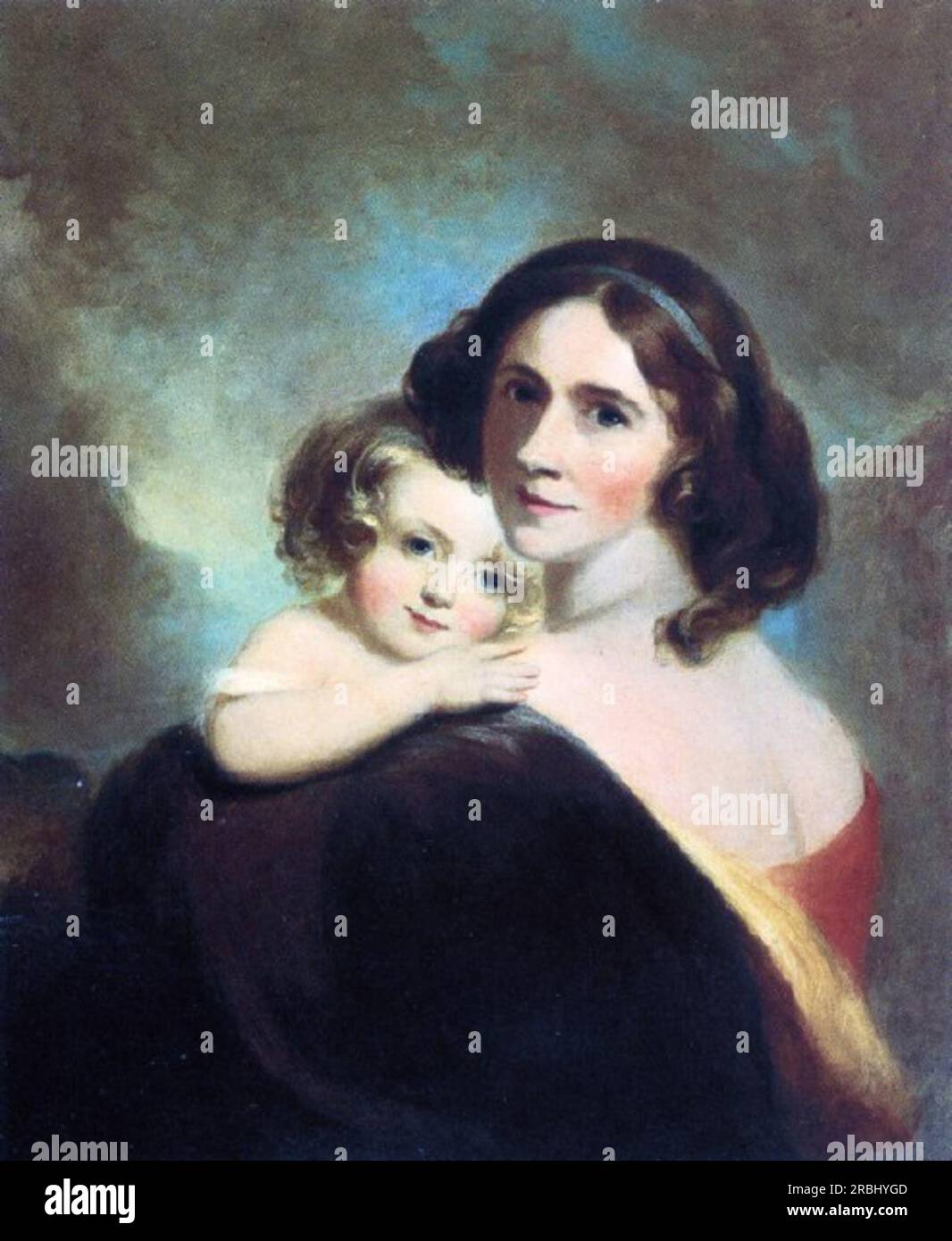 Mrs. Fitzgerald and Her Daughter Matilda by Thomas Sully Stock Photo
