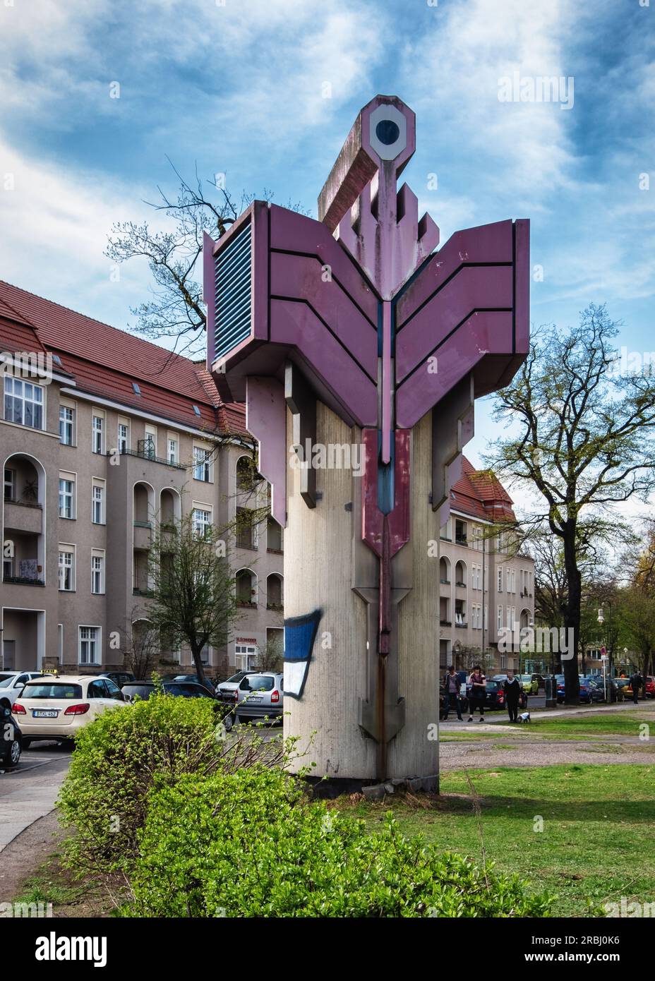 Decorative Air filter tower of NBC shelter above Siemensdamm