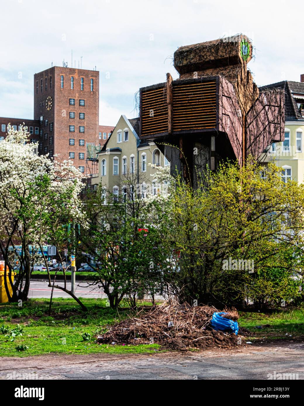 Ventilation Shaft. Air filter tower of NBC shelter above Siemensdamm