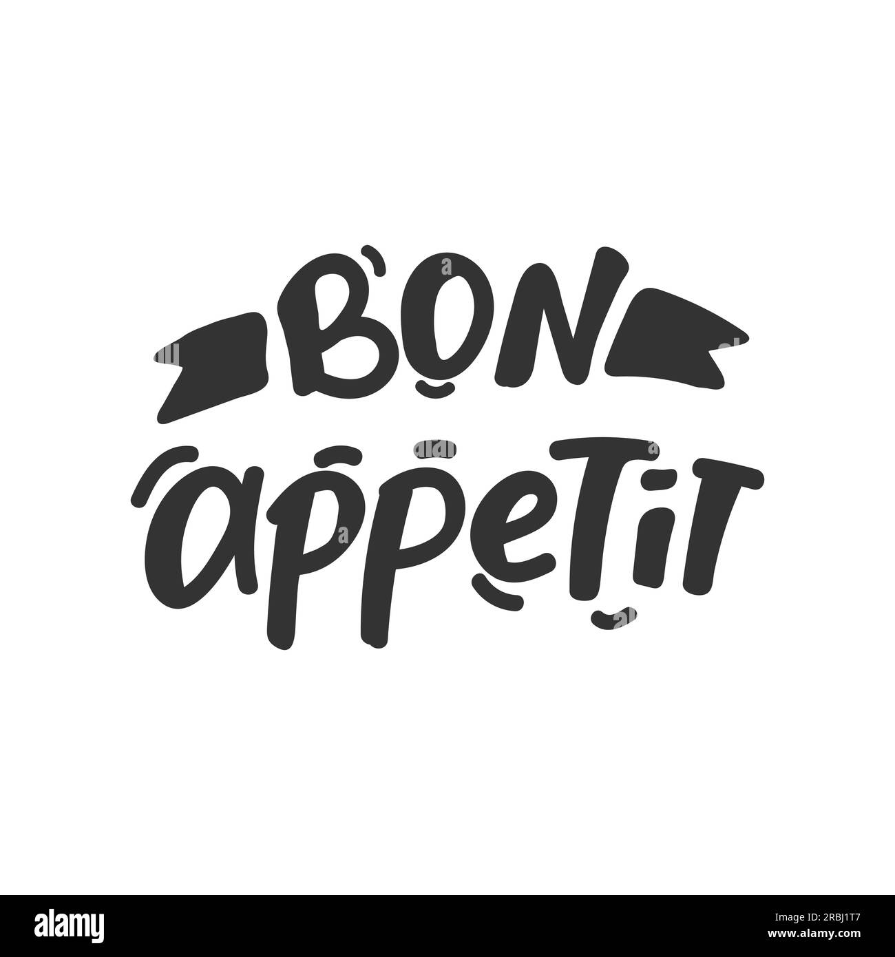Vector Bon Appetit lettering. Food lettering. Calligraphic text Stock