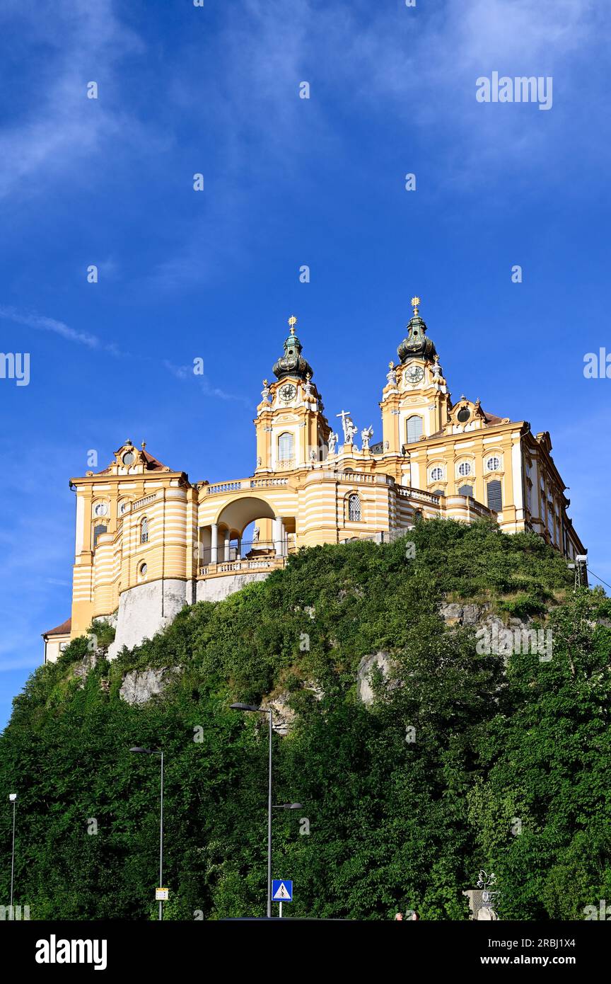 Melk, Wachau, Lower Austria, Austria. July 04, 2023. View of Melk Abbey Stock Photo