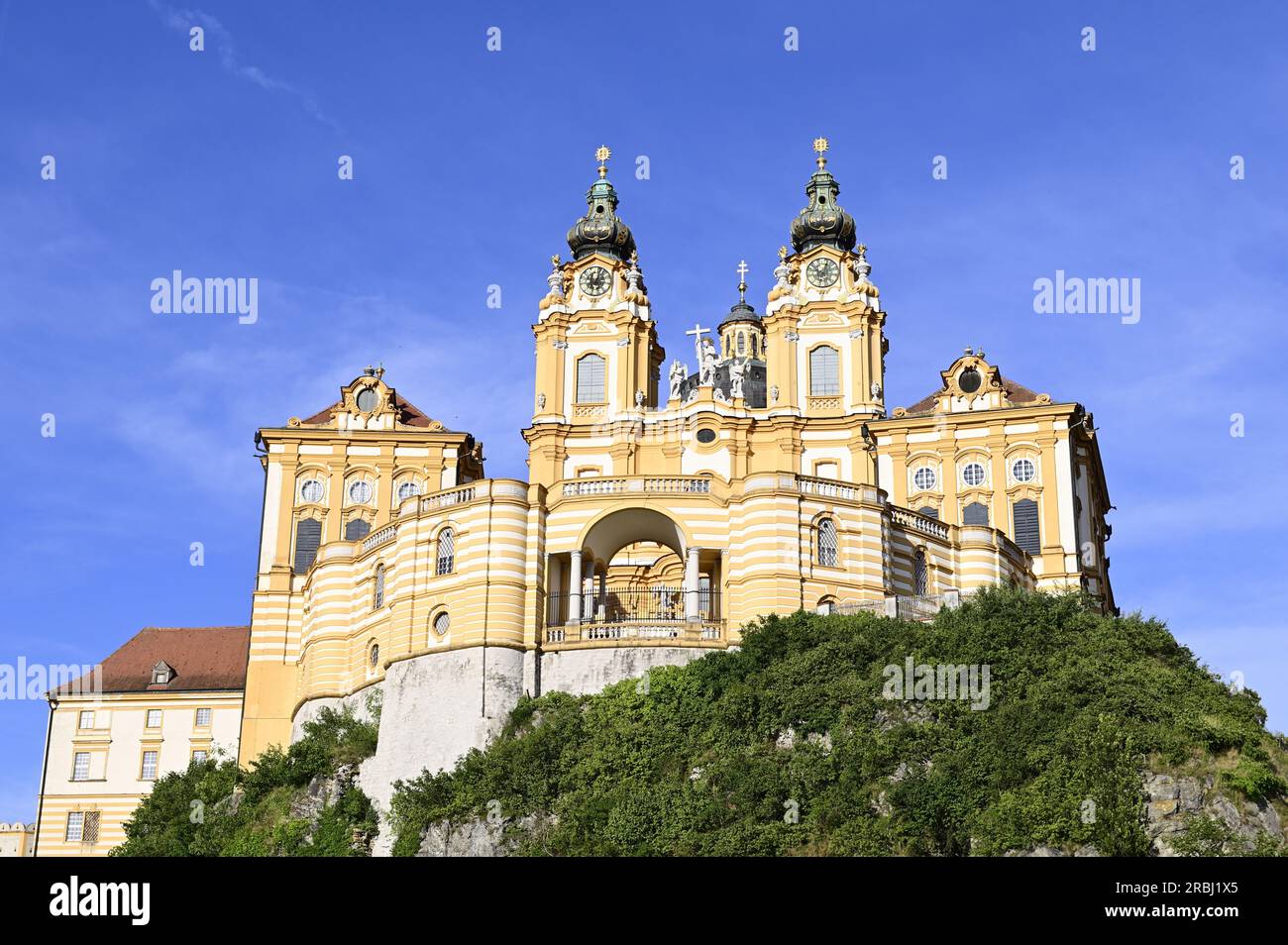 Melk, Wachau, Lower Austria, Austria. July 04, 2023. View of Melk Abbey Stock Photo