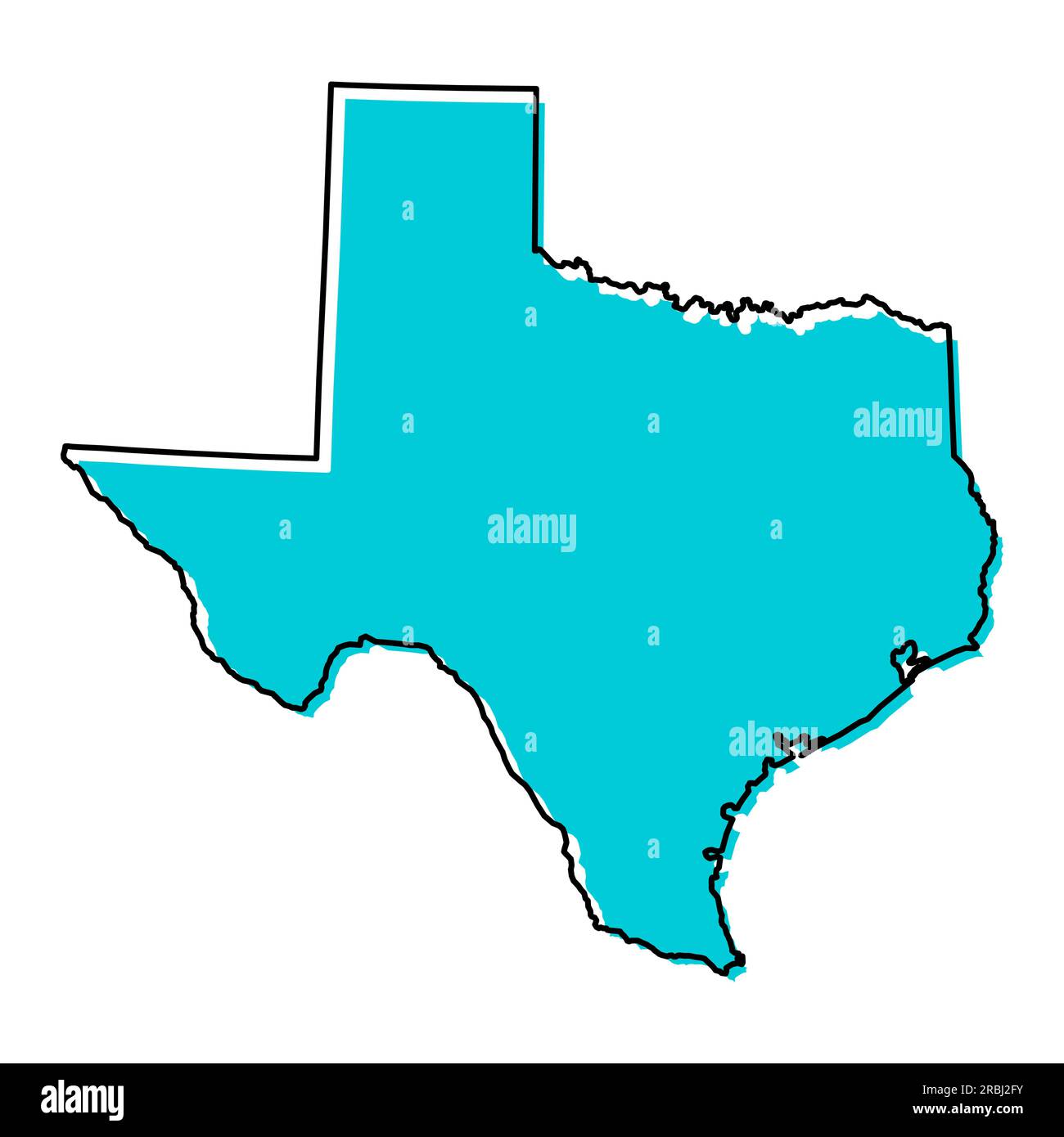 Texas map shape, united states of america. Flat concept icon symbol