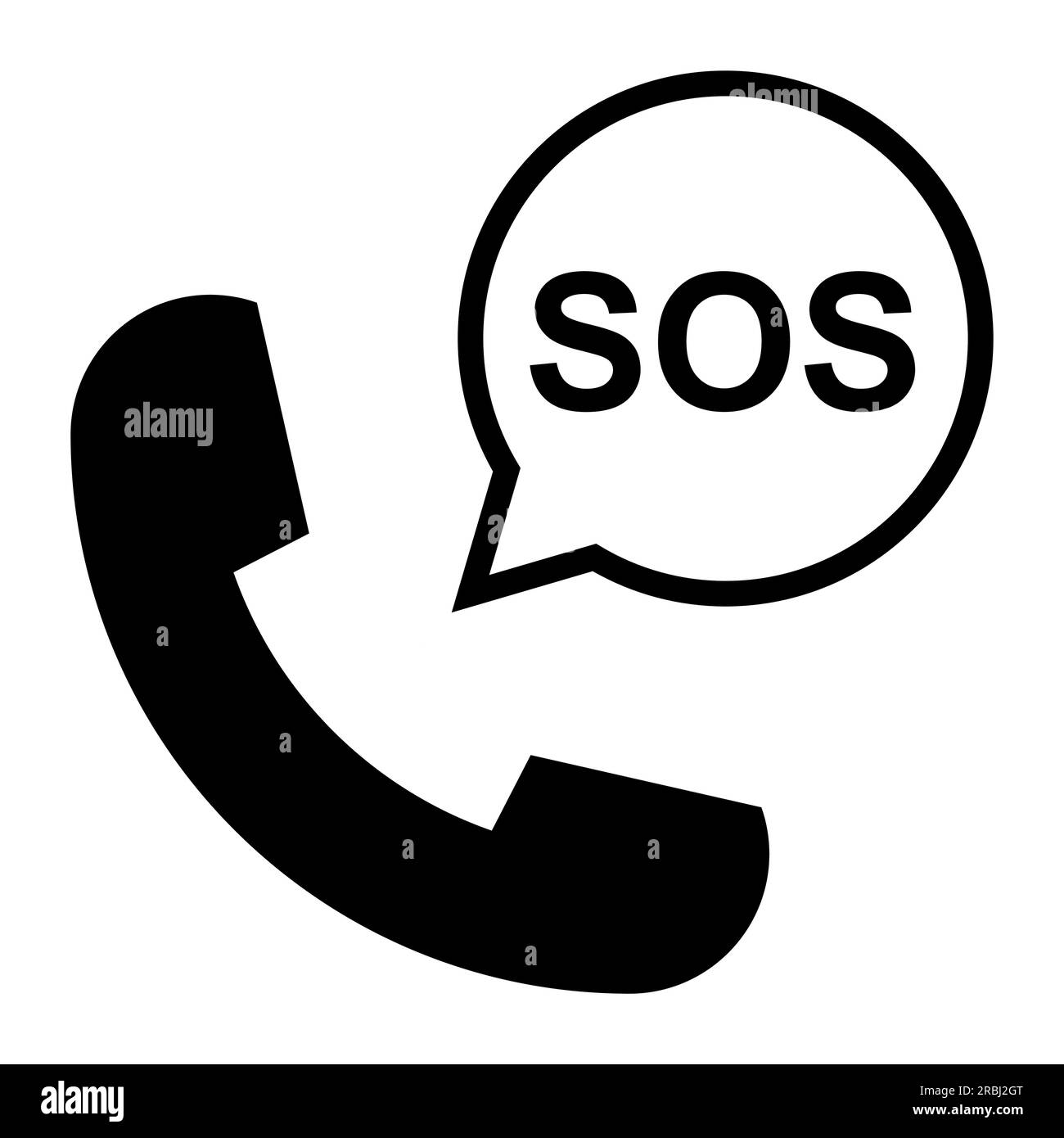 SOS help icon, safety support alert flat design, save vector ...