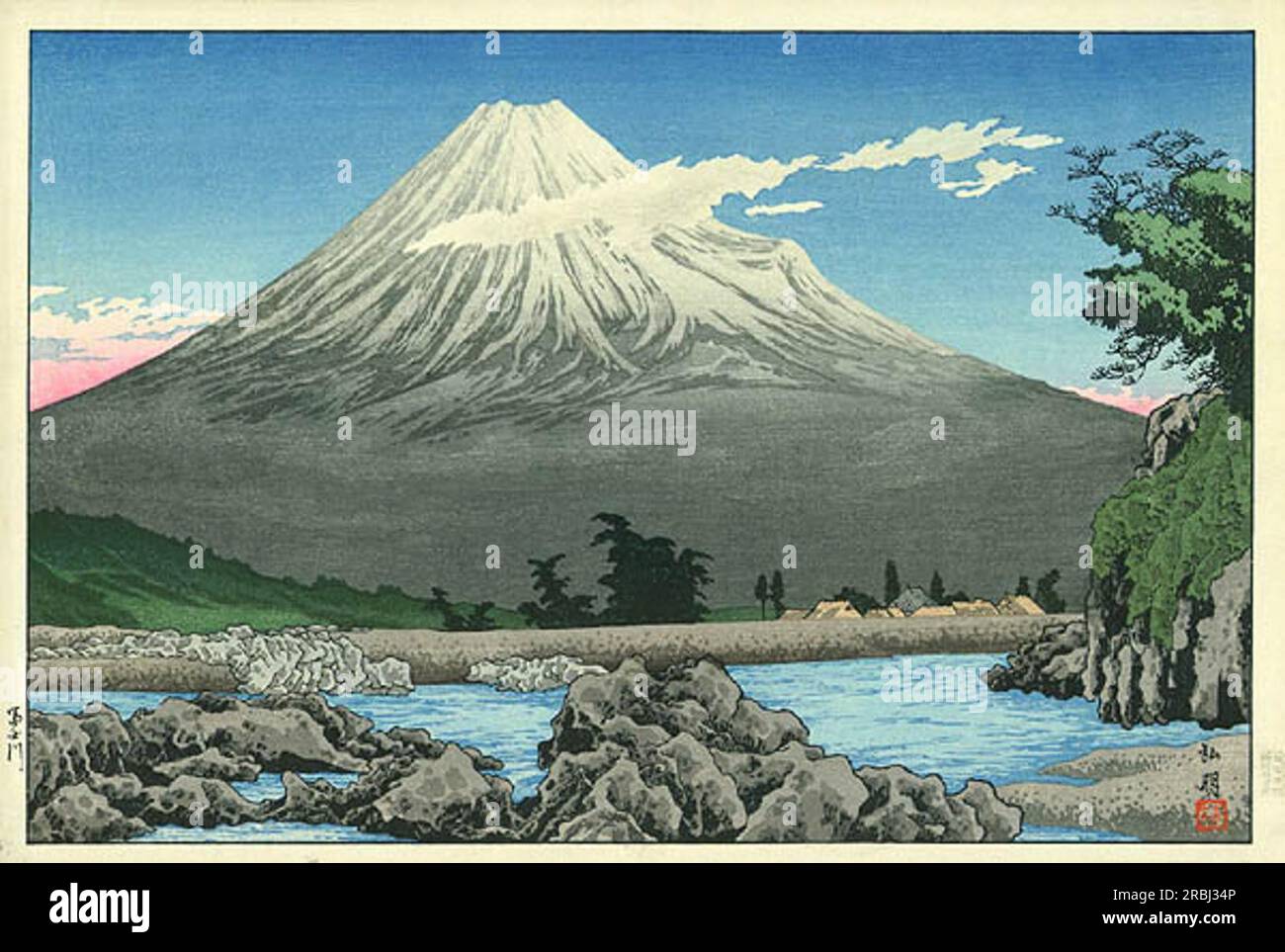 Fuji River 1930 by Shotei Takahashi Stock Photo