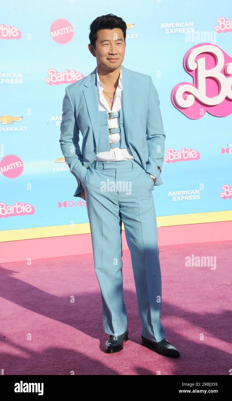 Simu Liu Dons Blue Versace Suit at 'Barbie' Los Angeles Premiere – WWD