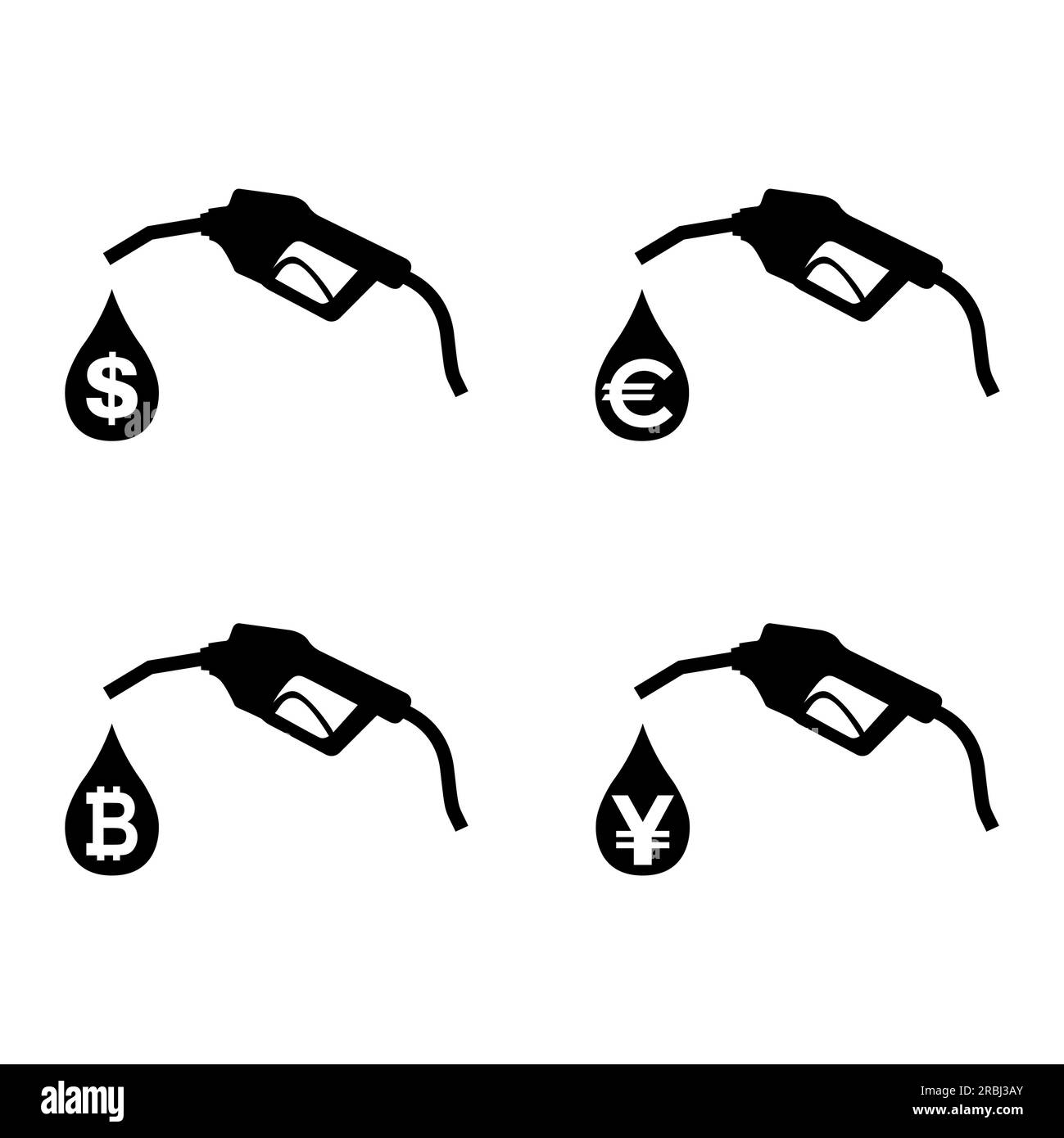 Set of Gas station icon, nozzle vector, pump gasoline design, oil power ...