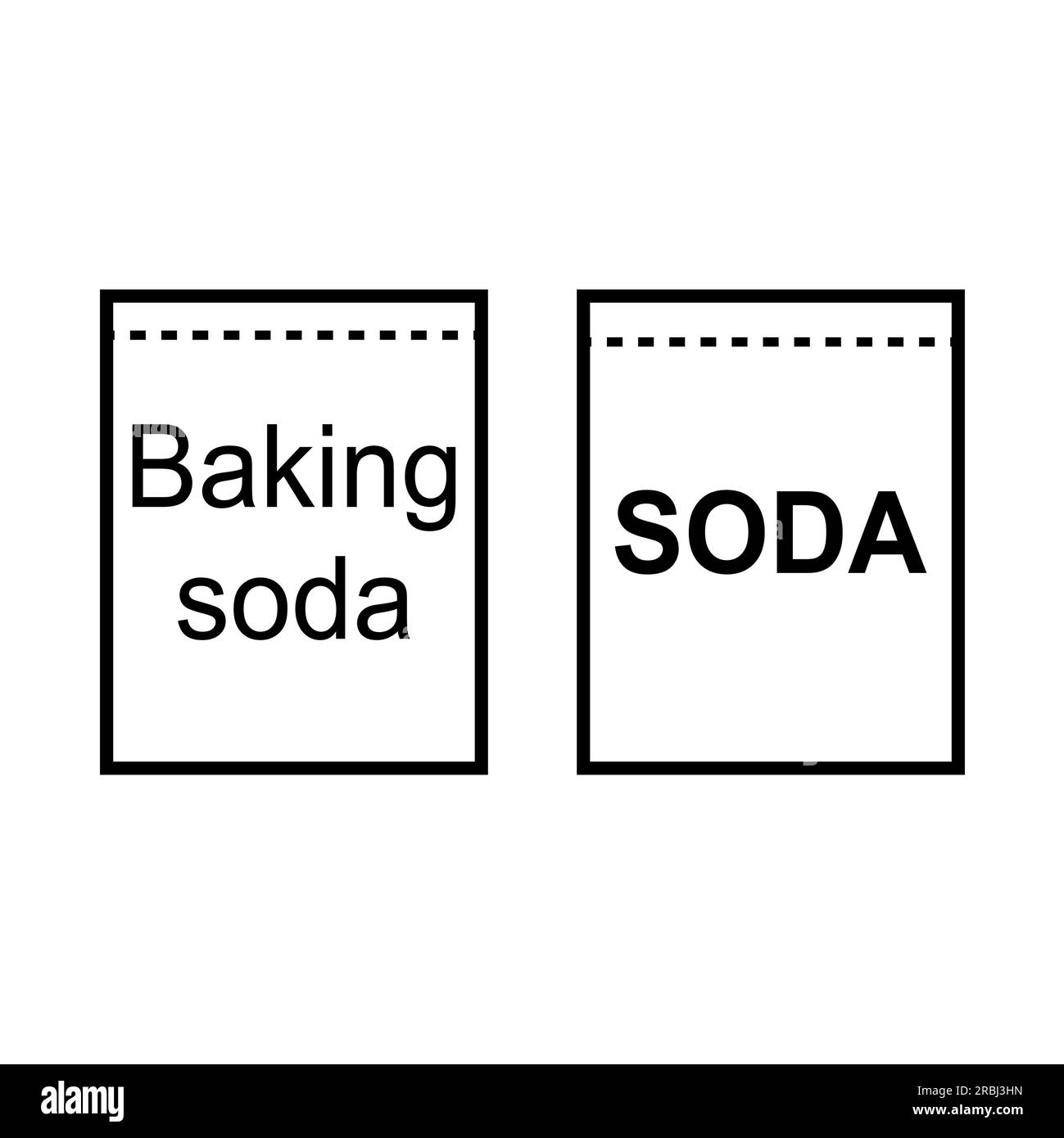 Set of Baking soda ingredient icon, cook design symbol, bakery product vector illustration Stock