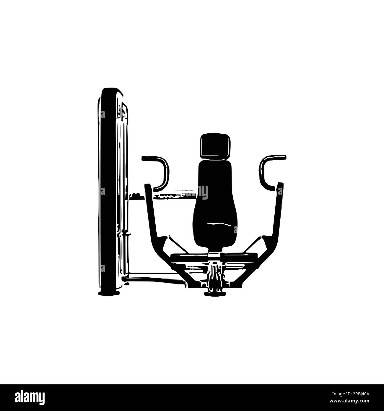 CHEST FLY MACHINE, CHEST PRESS MACHINE Vector, Gym equipment, Gym