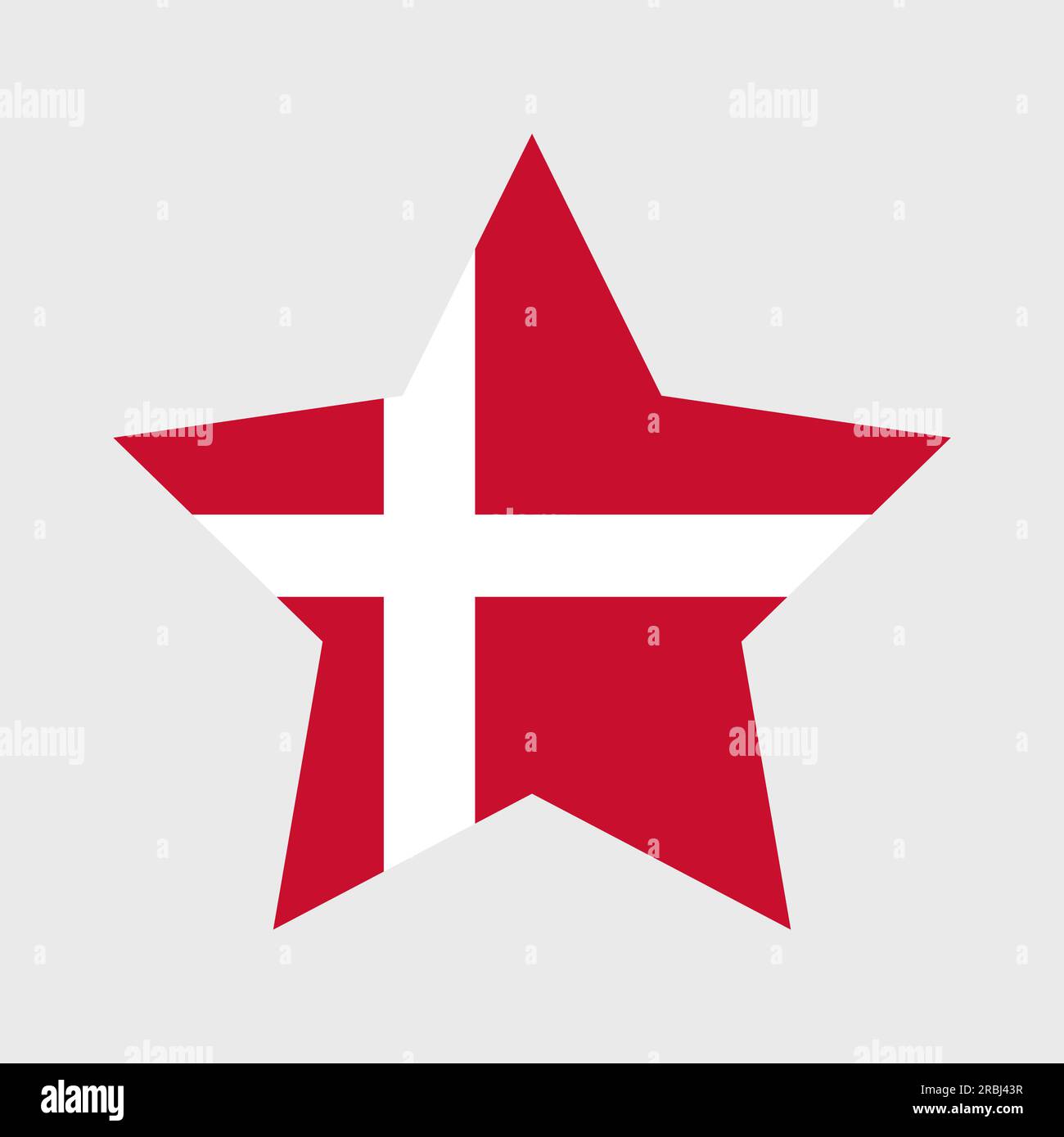 Denmark flag vector icons set in the shape of heart, star, circle and map. Stock Vector