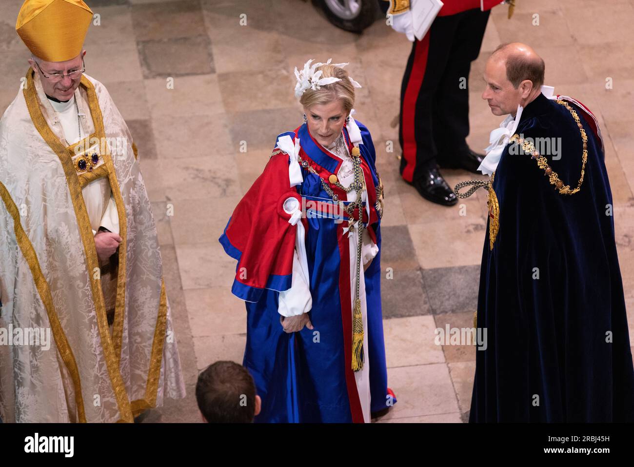 Prince Edward and Sophie, Duke and Duchess of Edinburgh attend King Charles III Coronation inside Westminster Abbey, London, United Kingdom Stock Photo