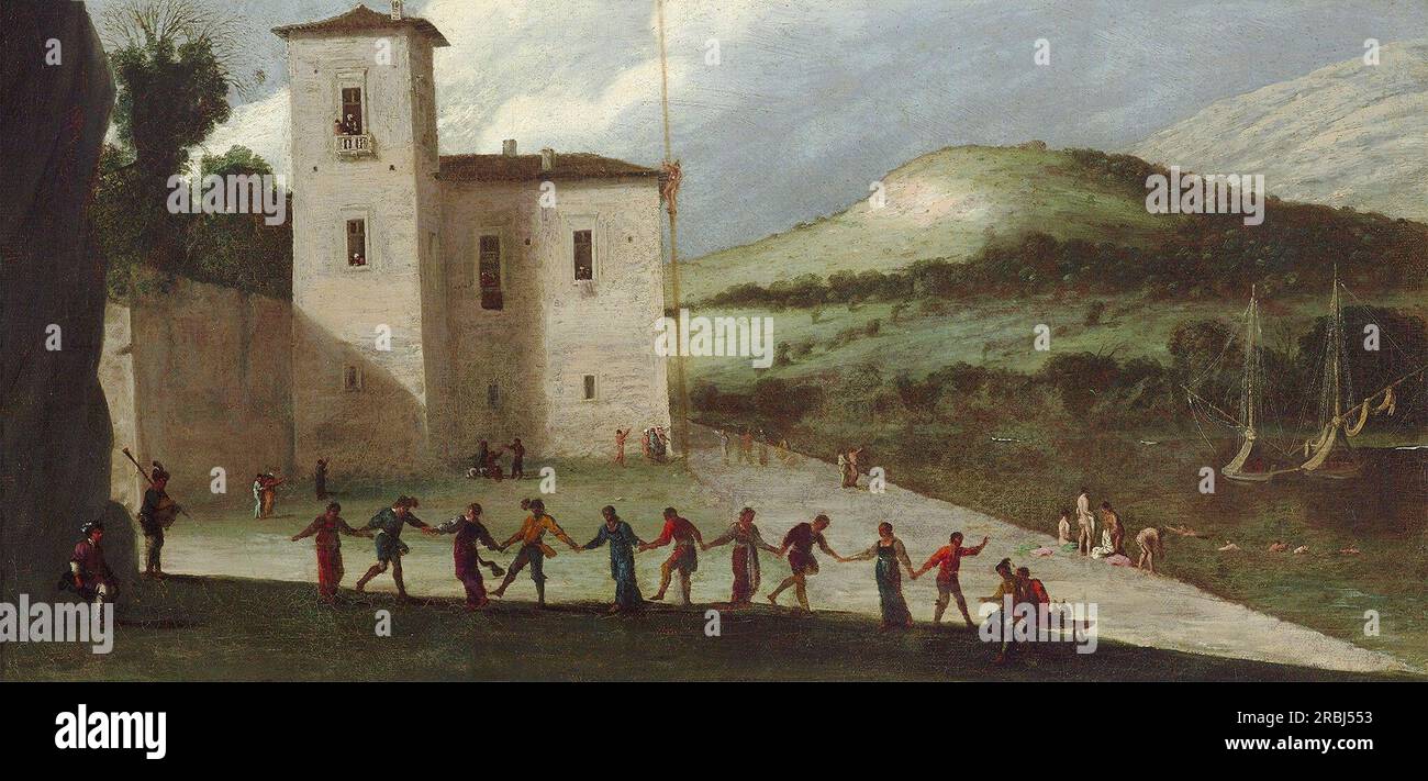 Festivities on the Coast (Calendimaggio) 1620 by Agostino Tassi Stock Photo