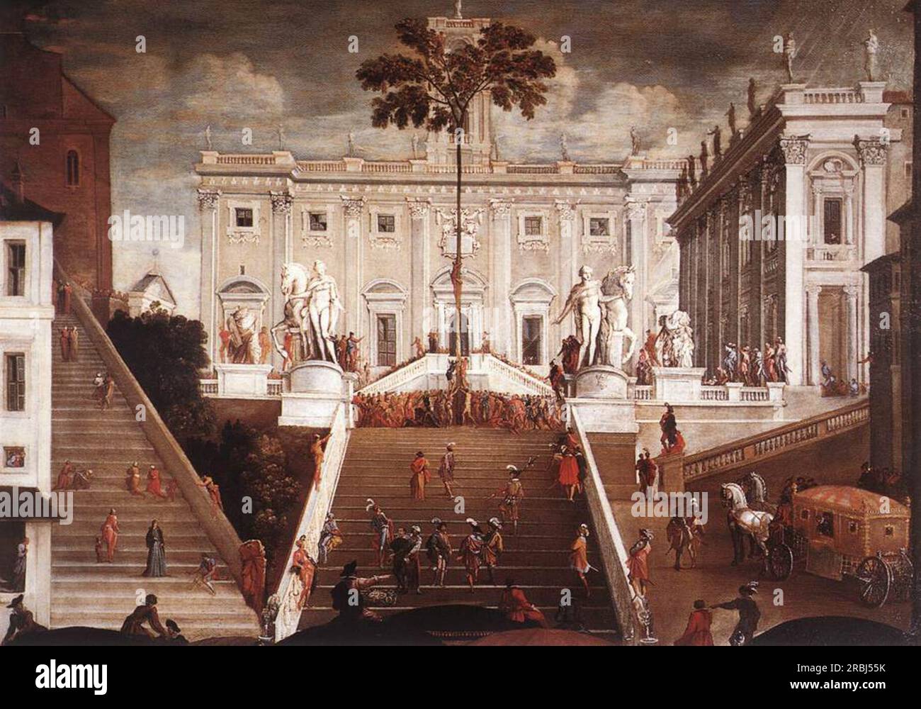 Competition on the Capitoline Hill 1630 by Agostino Tassi Stock Photo