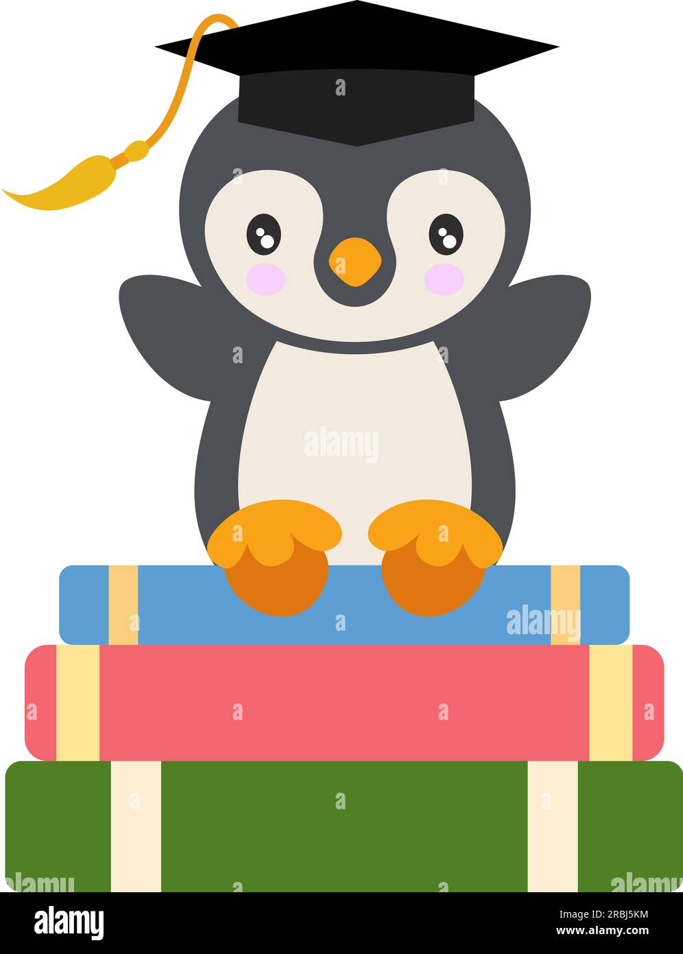Cute cartoon animal penguin sitting hi-res stock photography and images