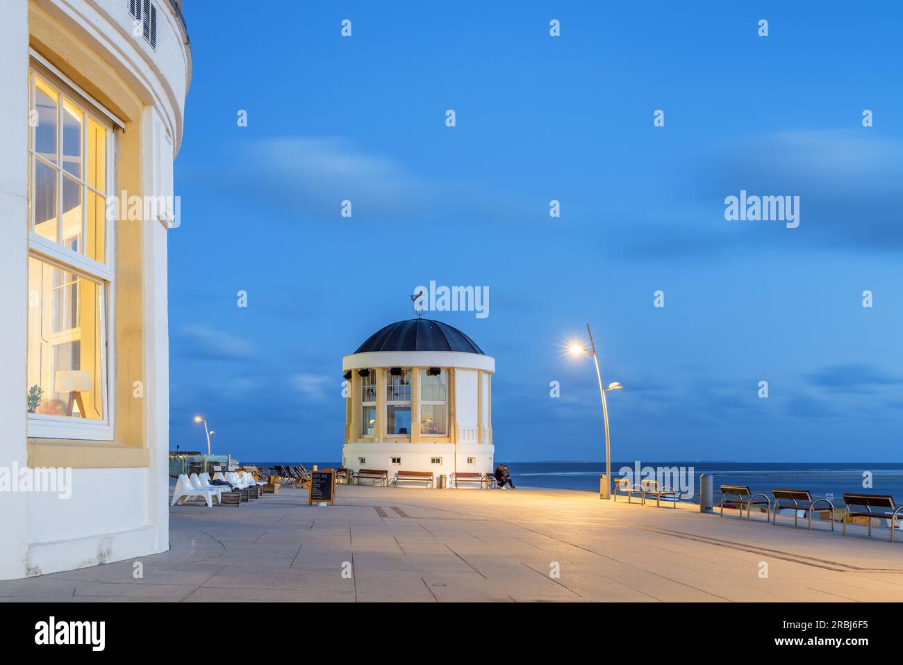 Music pavilion on the beach promenade, Borkum Island, Lower Saxony, Germany Stock Photo