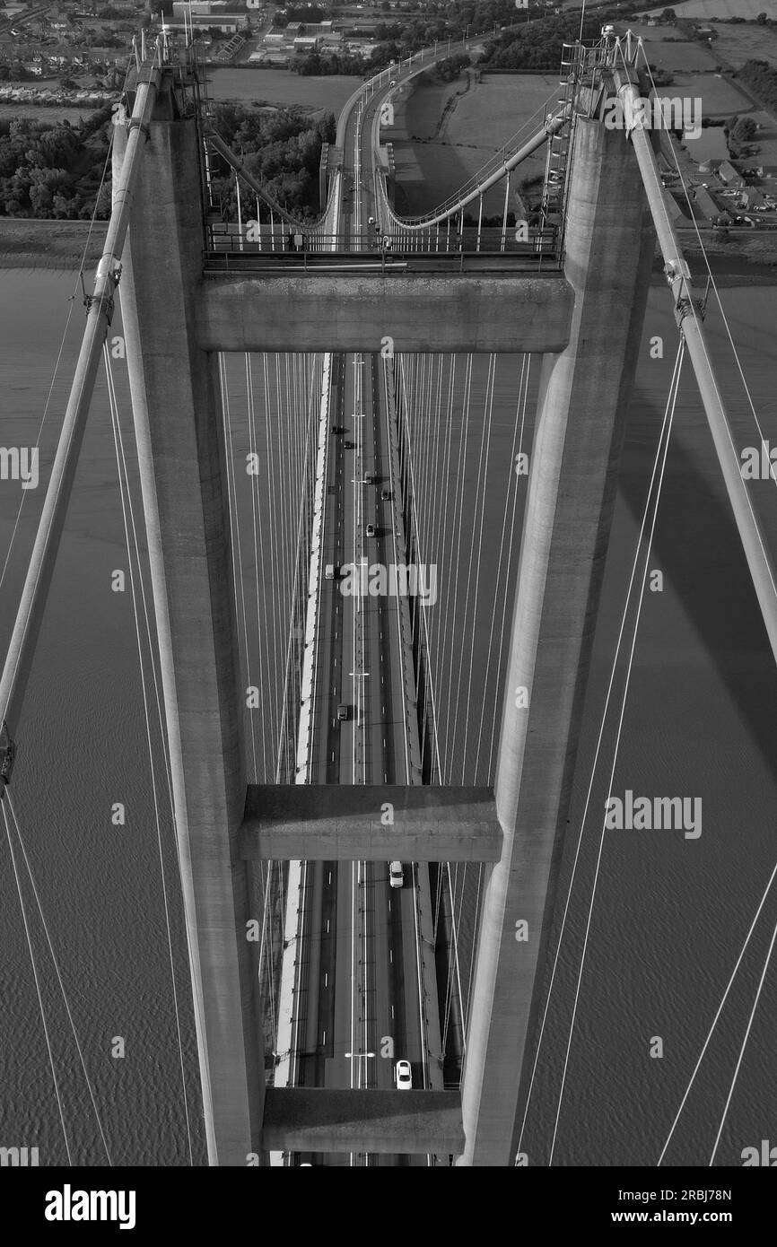 aerial view of Humber Bridge Stock Photo